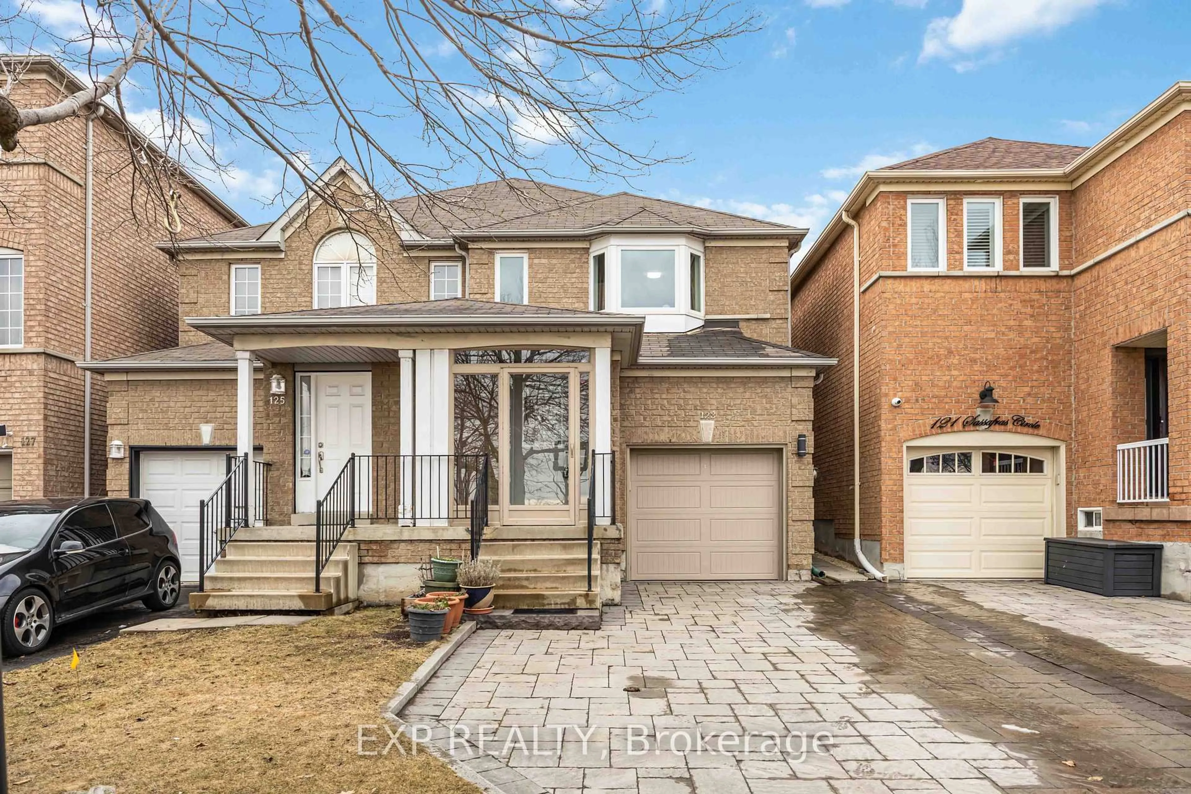 Home with brick exterior material, street for 123 Sassafras Circ, Vaughan Ontario L4J 8M9