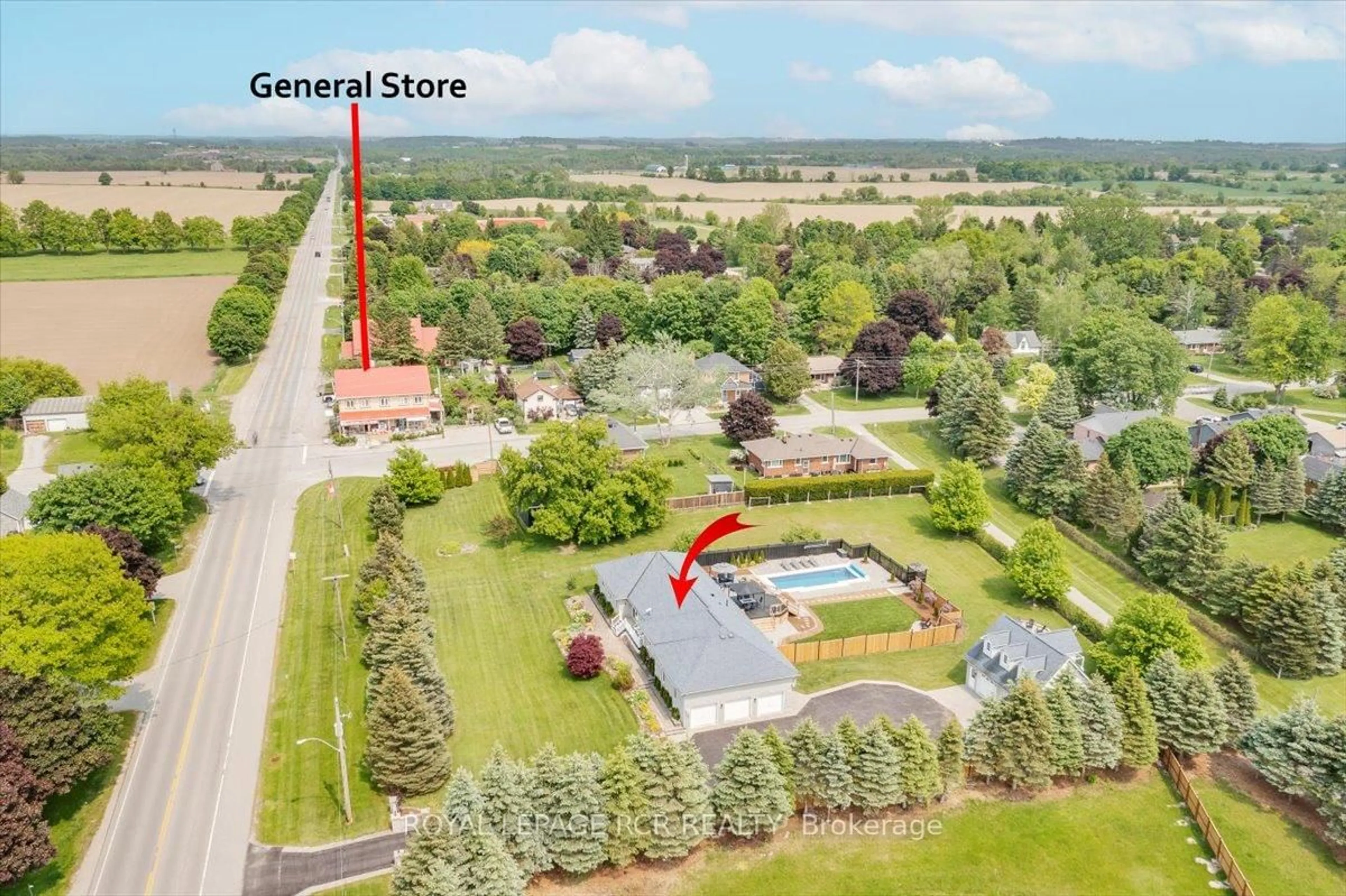 A pic from outside/outdoor area/front of a property/back of a property/a pic from drone, street for 395 Sandford Rd, Uxbridge Ontario L0C 1E0