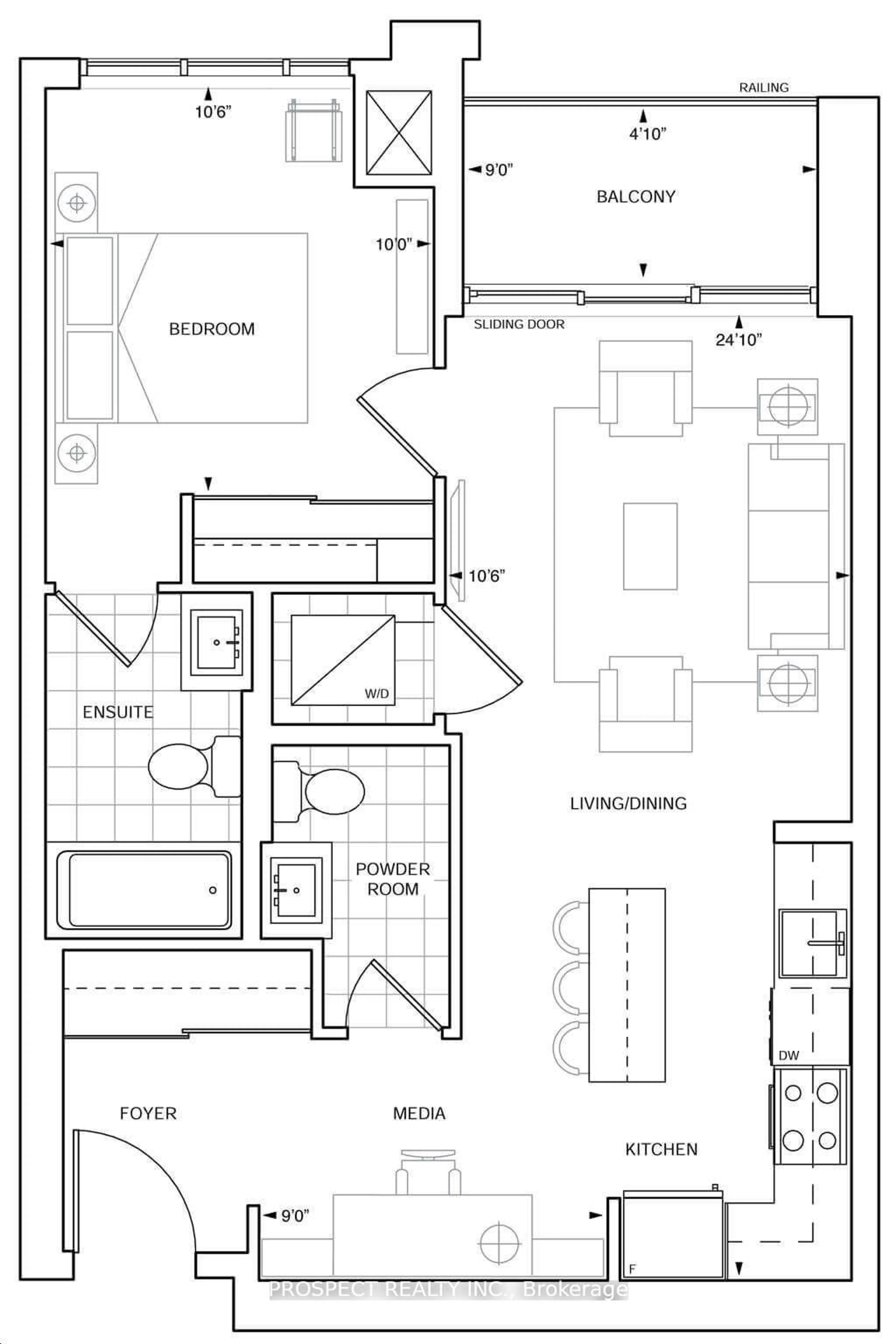 Floor plan for 9000 Jane St #708, Vaughan Ontario L4K 0M6