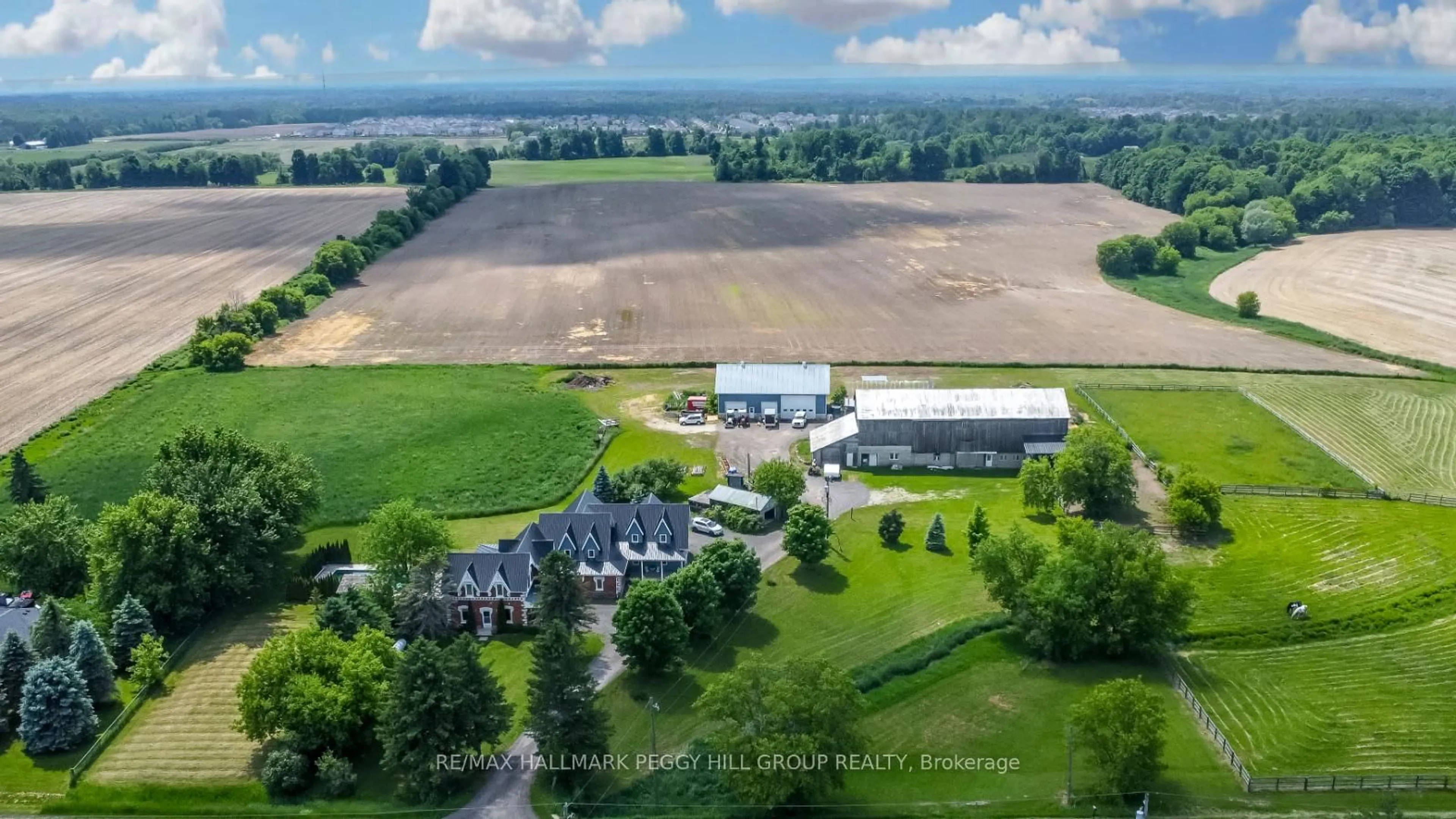 A pic from outside/outdoor area/front of a property/back of a property/a pic from drone, unknown for 8464 6th Line, Essa Ontario L0M 1T0
