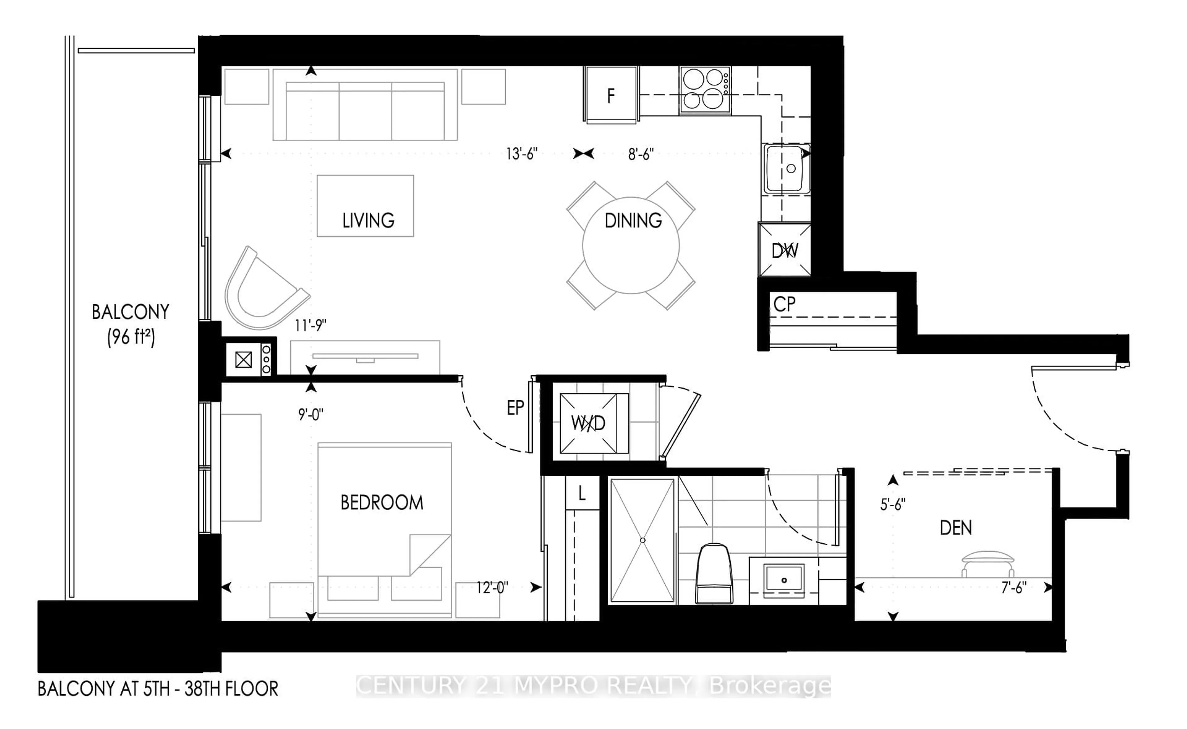 Floor plan for 12 Gandhi Lane #2811, Markham Ontario L3T 0G8
