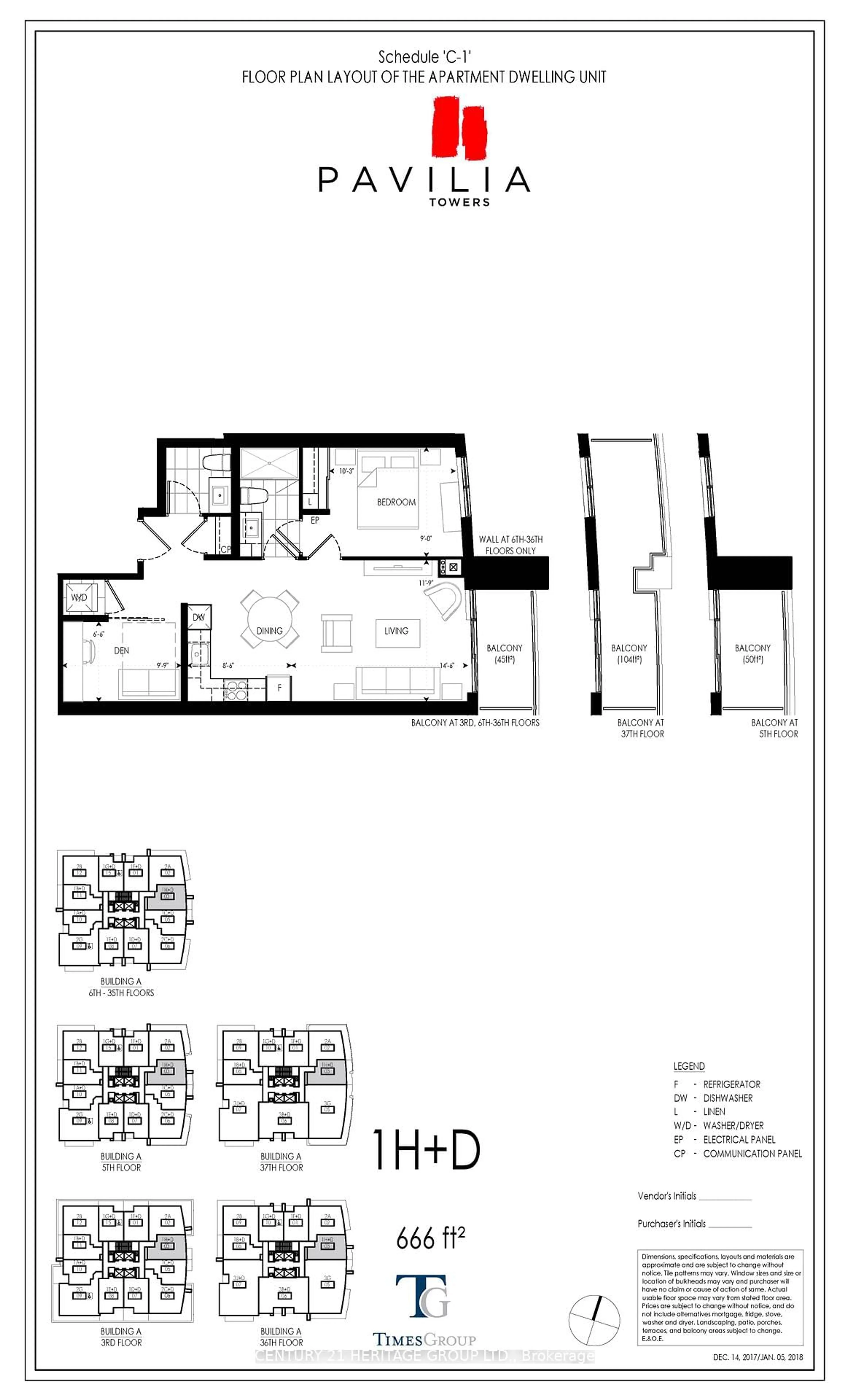 Floor plan for 12 Gandhi Lane #1703, Markham Ontario L3T 0G8