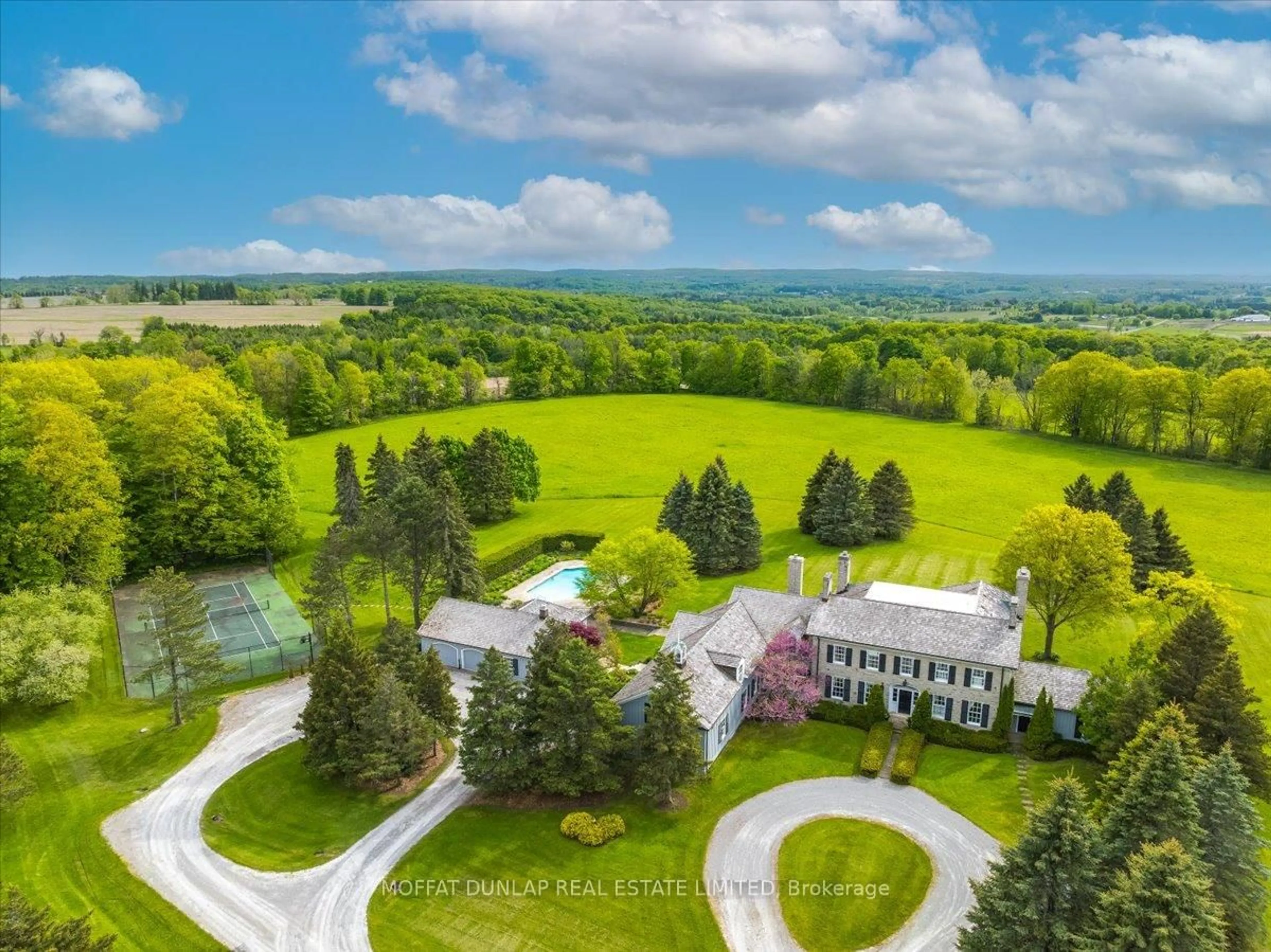 A pic from outside/outdoor area/front of a property/back of a property/a pic from drone, mountain view for 16694 Dufferin St, King Ontario L7B 1K5