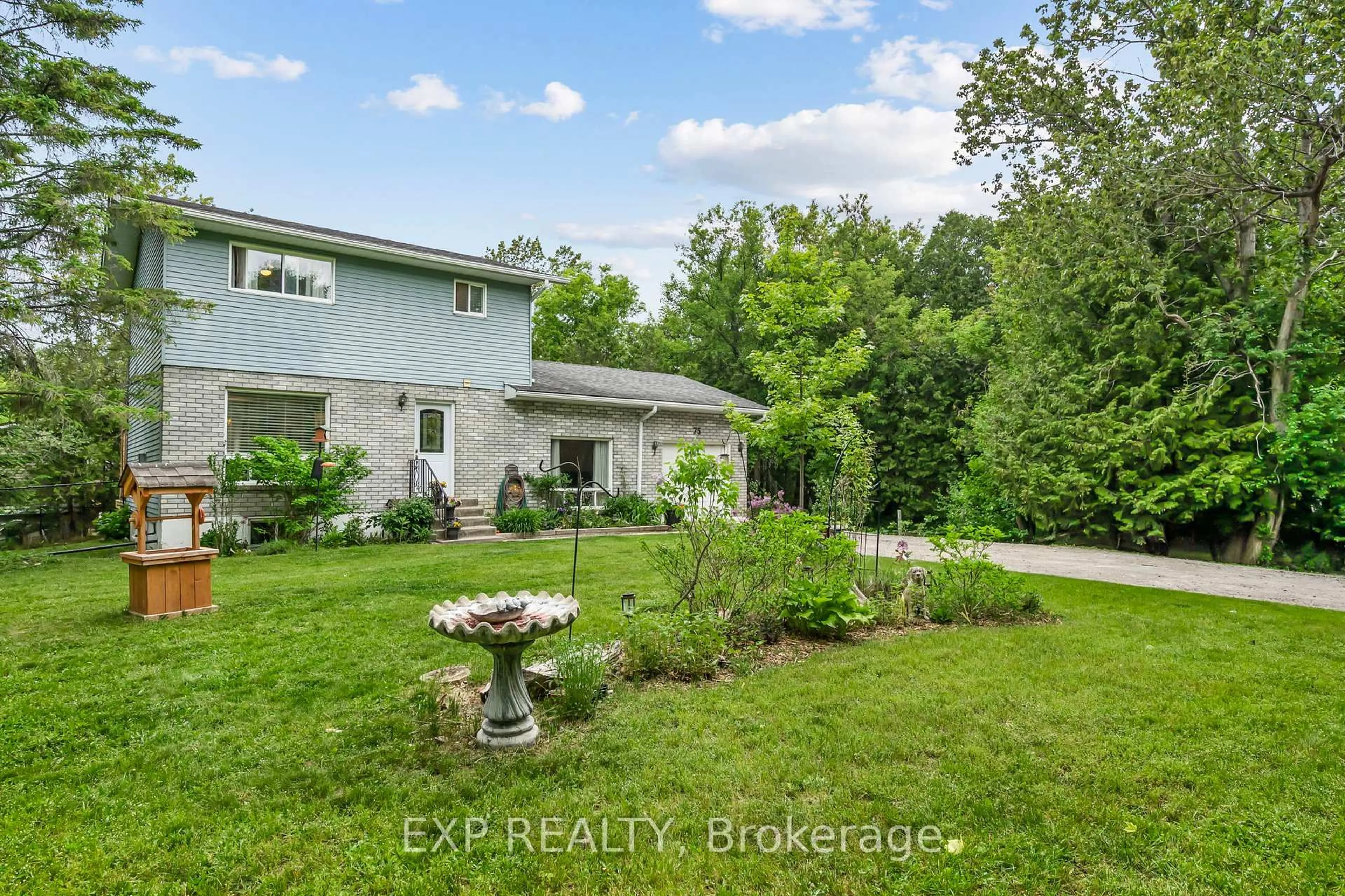 A pic from outside/outdoor area/front of a property/back of a property/a pic from drone, water/lake/river/ocean view for 75 Brook Cres, Georgina Ontario L0E 1N0