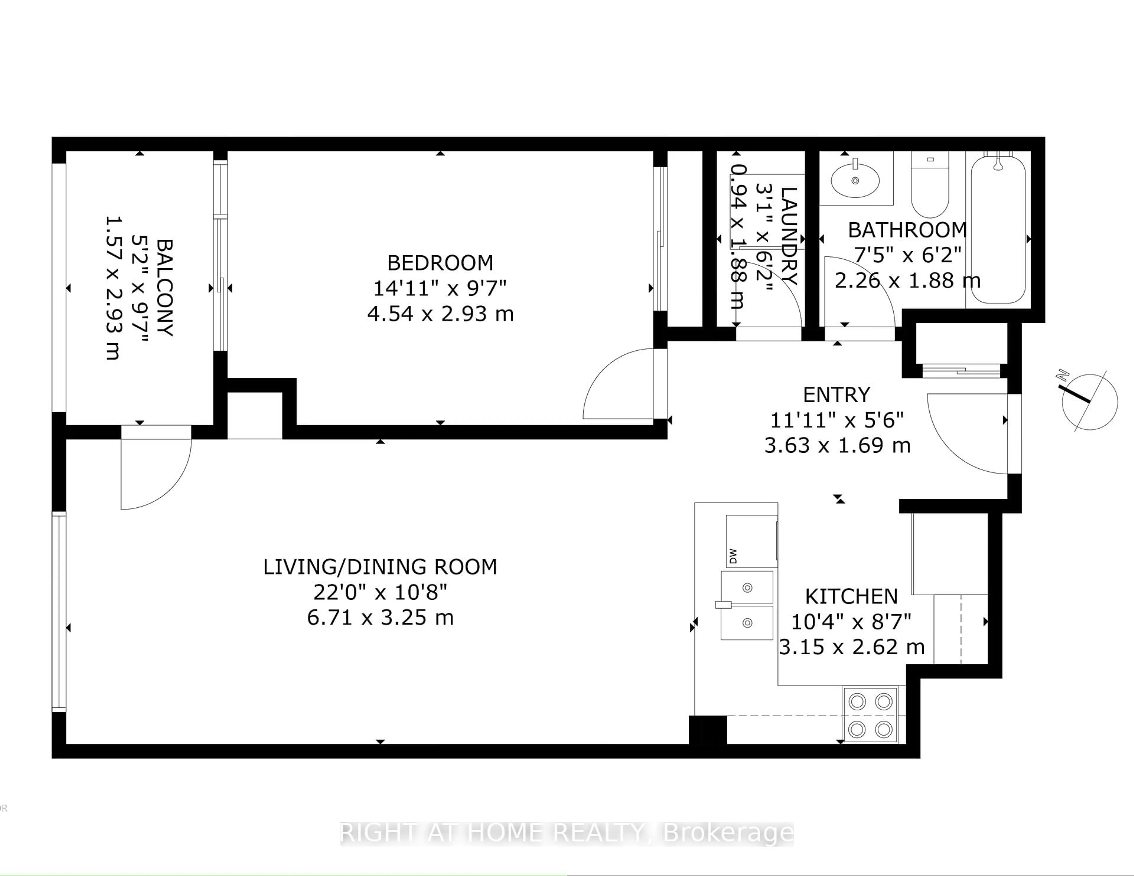 Floor plan for 19 Northern Heights Dr #404, Richmond Hill Ontario L4B 4M4