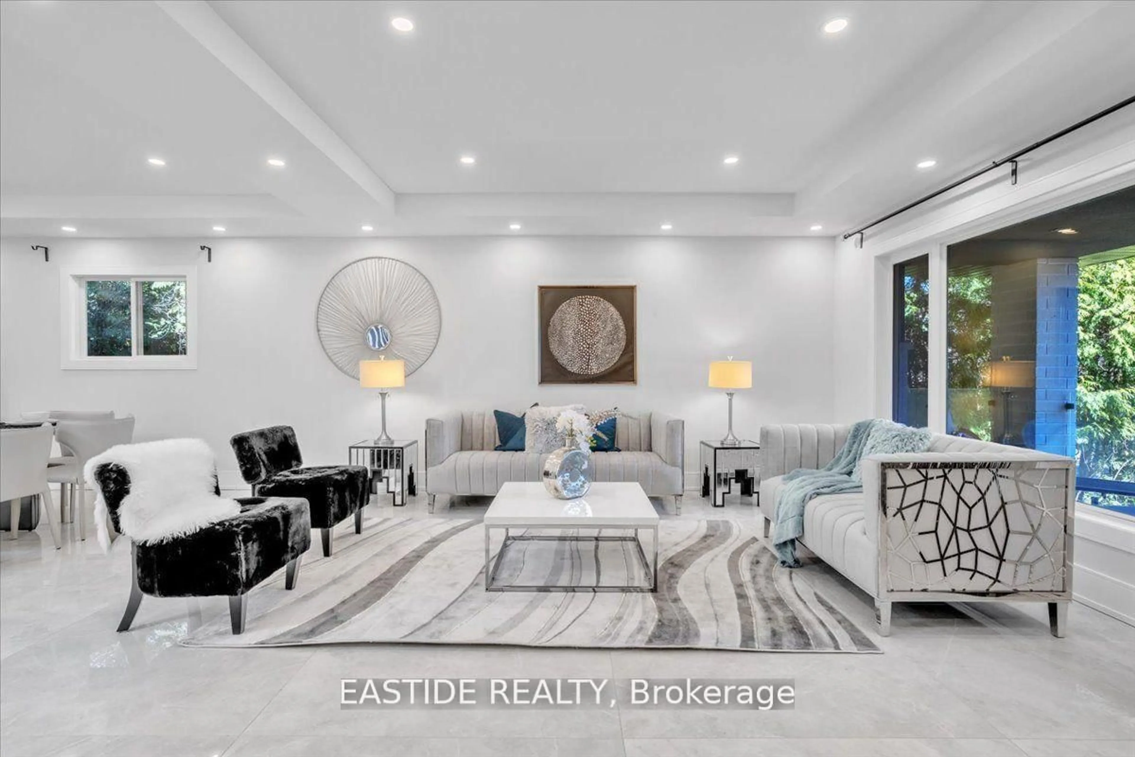 Living room with furniture, ceramic/tile floor for 80 Sprucewood Dr, Markham Ontario L3T 2R1
