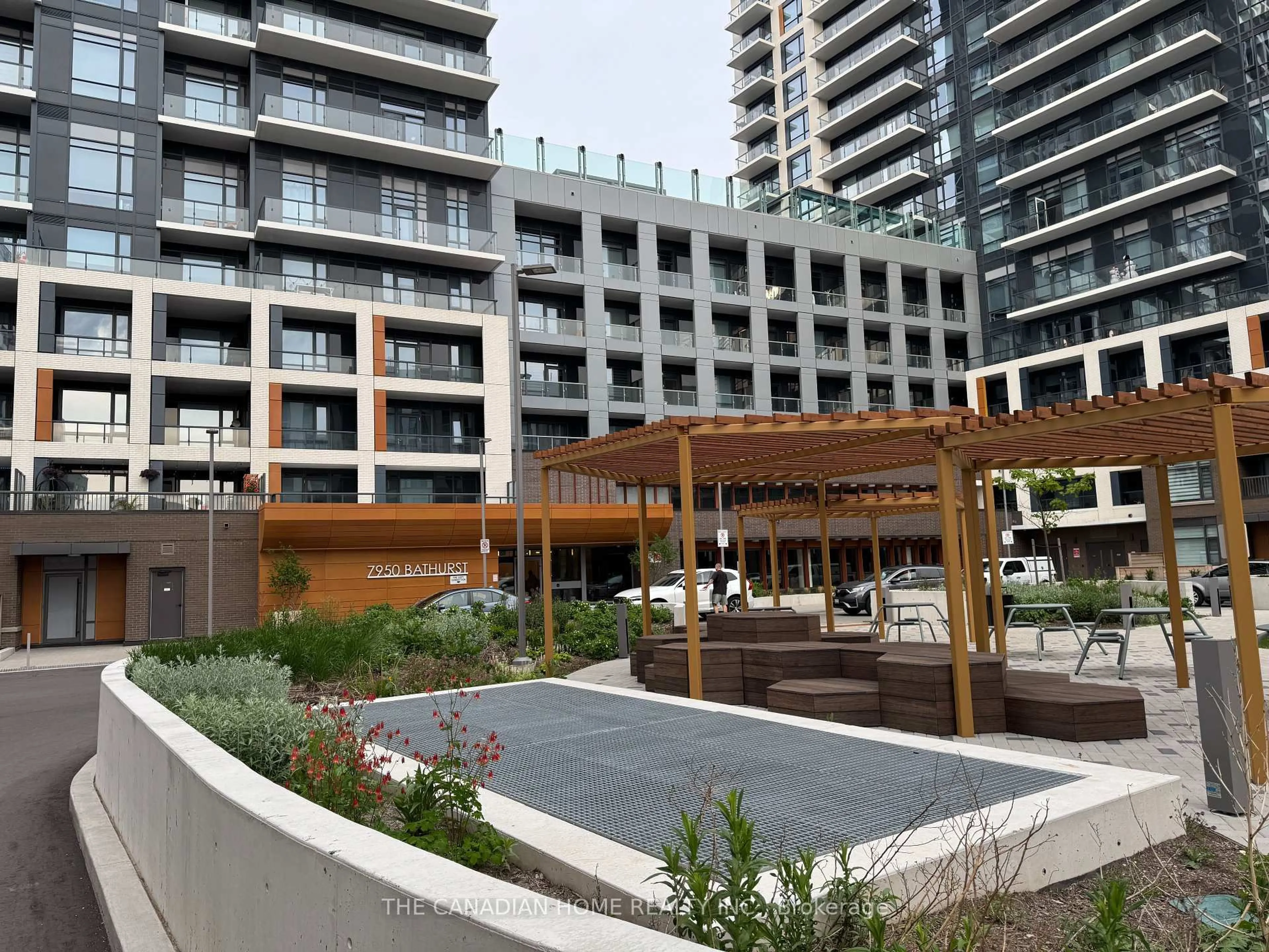 Patio, city buildings view from balcony for 7950 Bathurst St #A820, Vaughan Ontario L4J 0L4
