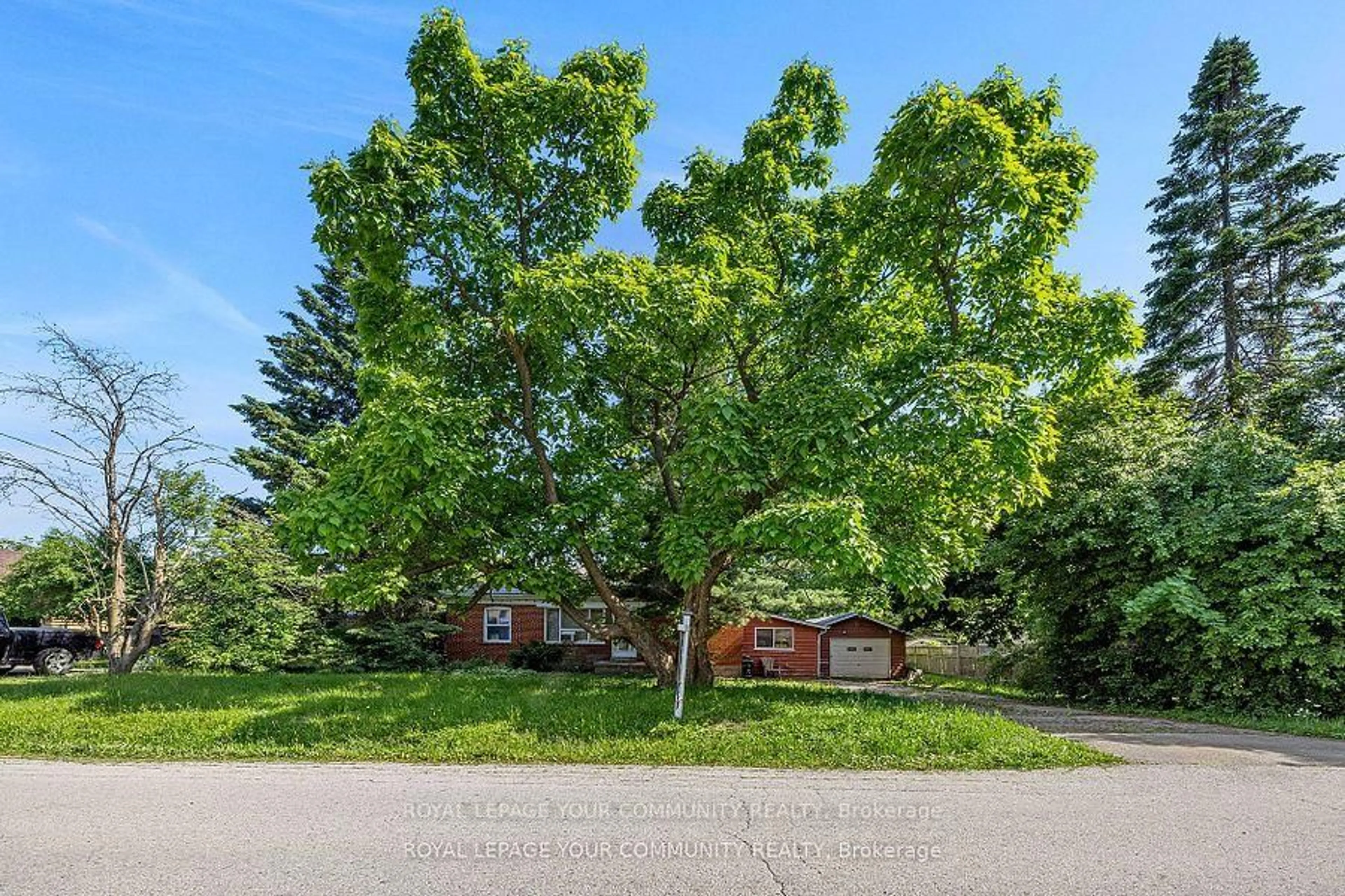 A pic from outside/outdoor area/front of a property/back of a property/a pic from drone, forest/trees view for 7 Stancroft Dr, Richmond Hill Ontario L4C 4N2