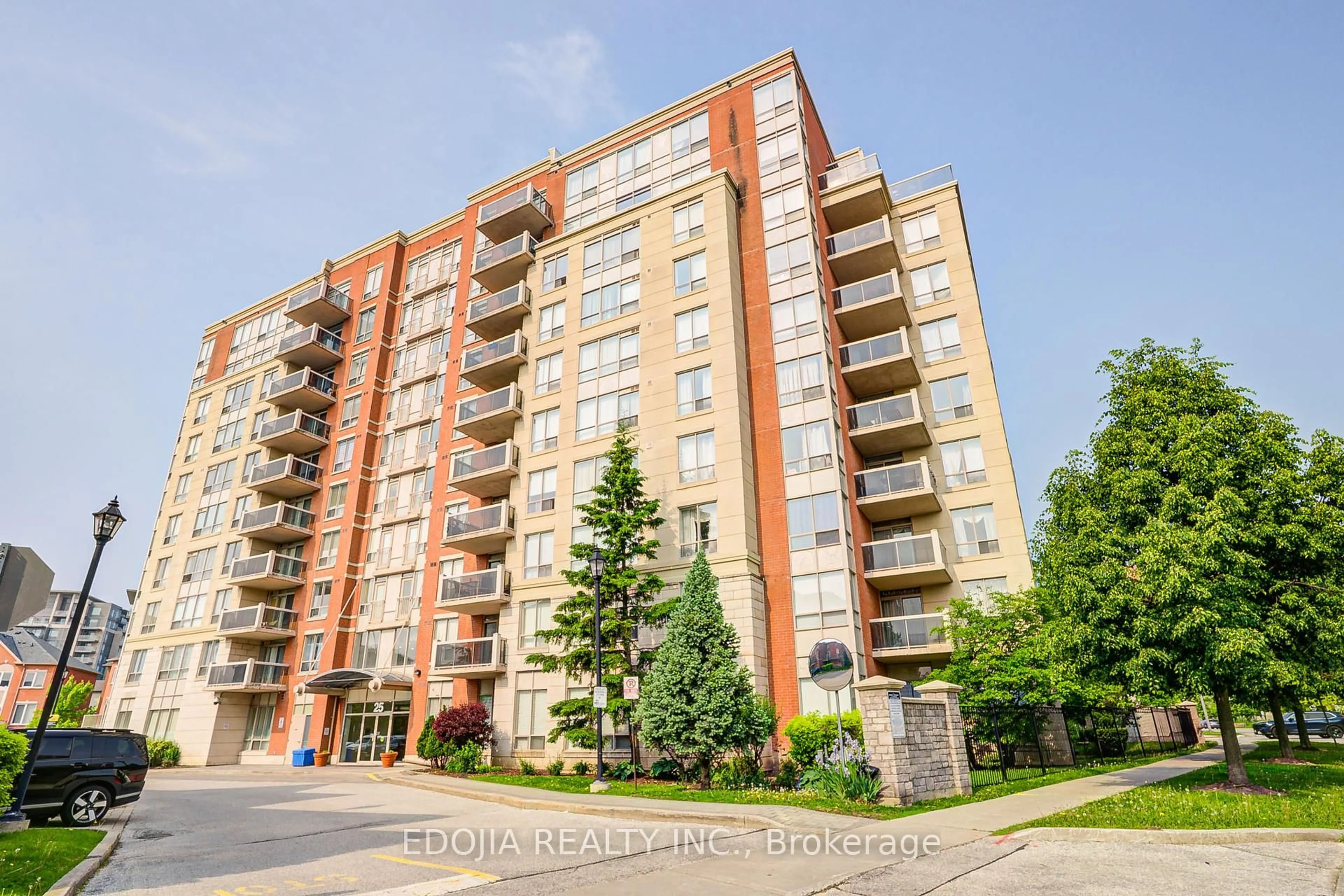A pic from outside/outdoor area/front of a property/back of a property/a pic from drone, building for 25 Times Ave #506, Markham Ontario L3T 7X5