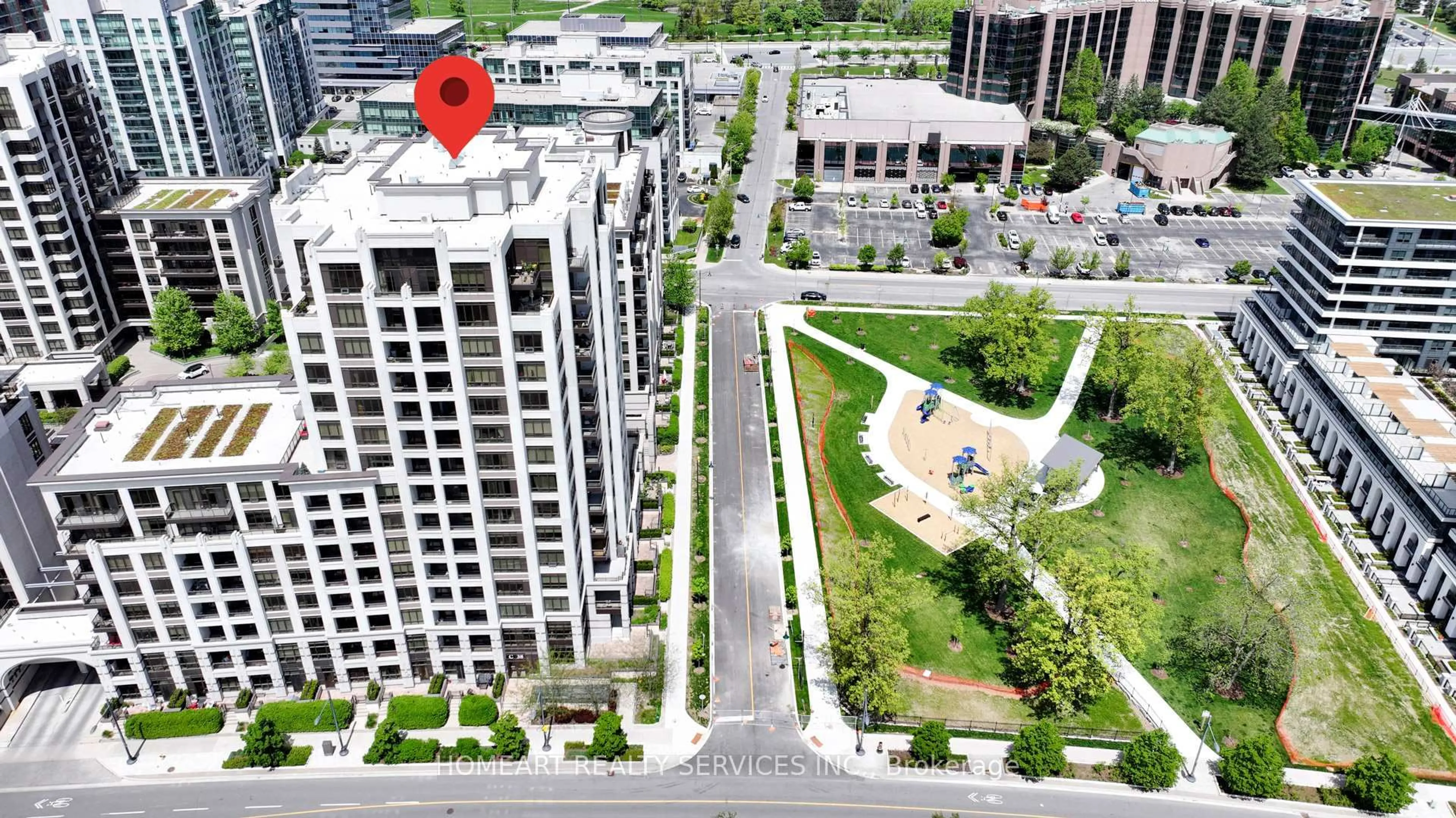 A pic from outside/outdoor area/front of a property/back of a property/a pic from drone, city buildings view from balcony for 38 Cedarland Dr #C106, Markham Ontario L6G 0G7