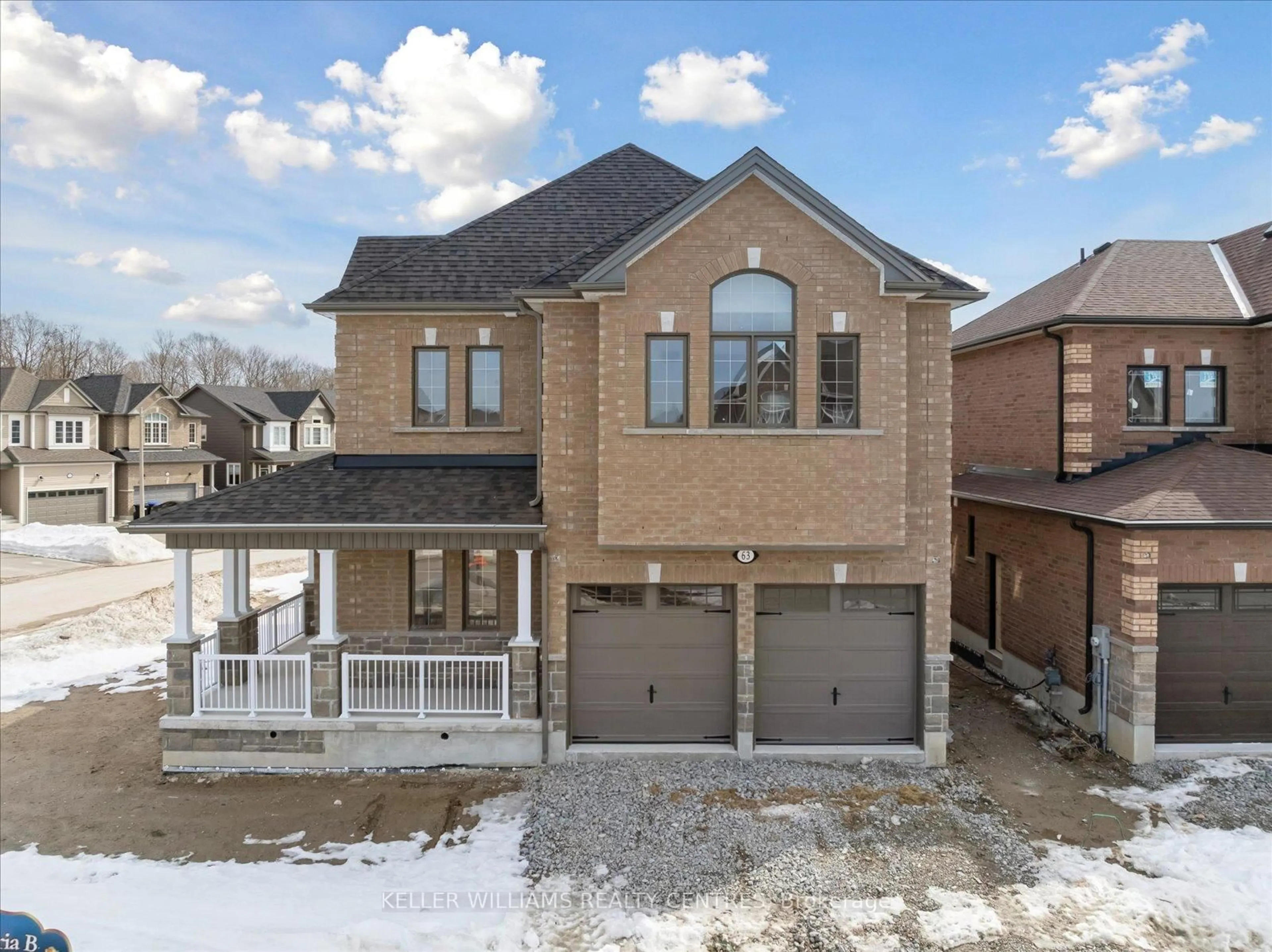 Home with brick exterior material, street for 63 Wood Cres, Essa Ontario L0M 1B0