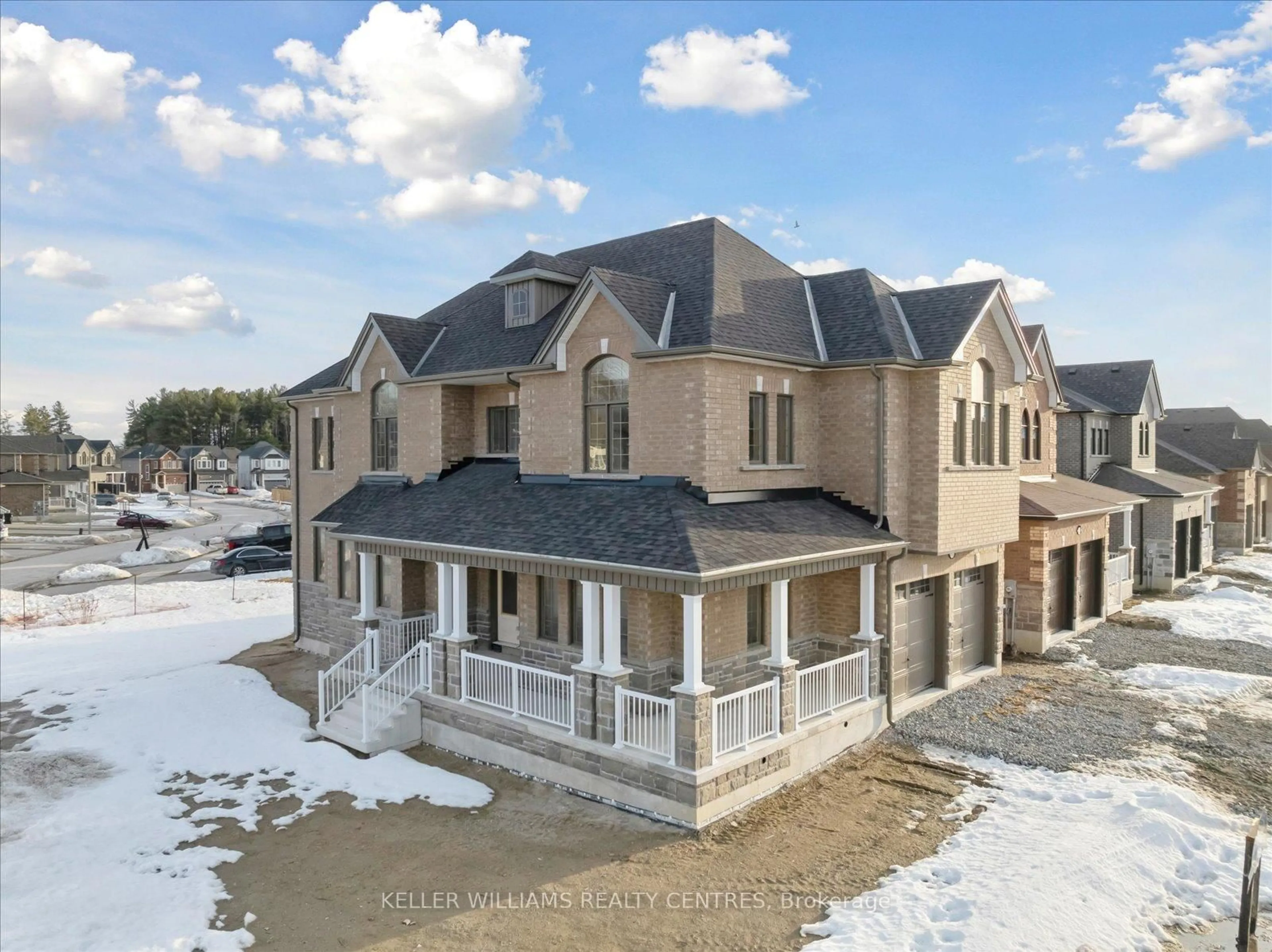 A pic from outside/outdoor area/front of a property/back of a property/a pic from drone, unknown for 63 Wood Cres, Essa Ontario L0M 1B0