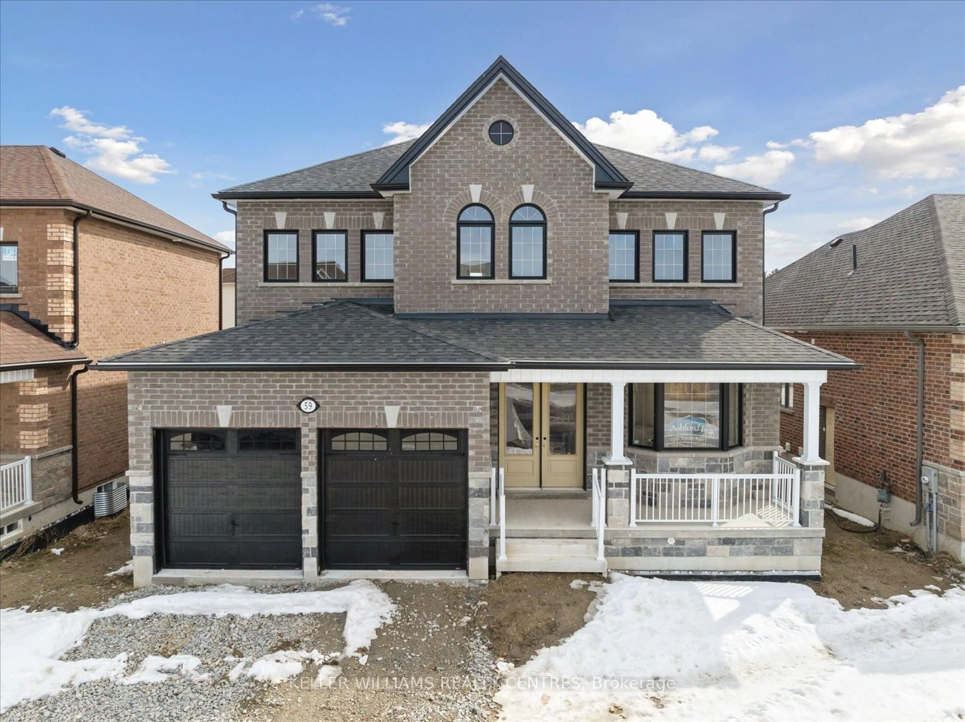 Home with brick exterior material, street for 59 Wood Cres, Essa Ontario L3W 0M5
