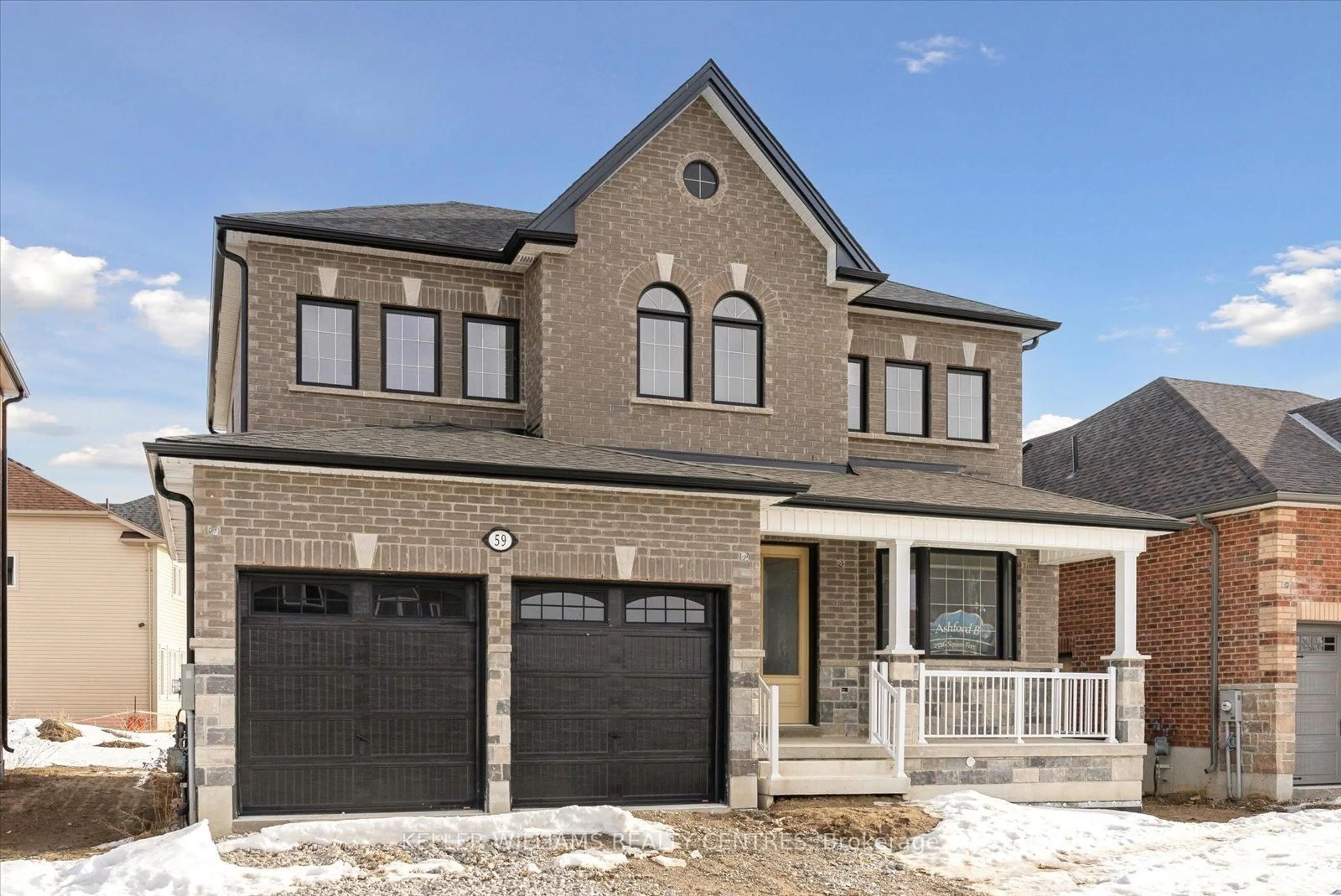 Home with brick exterior material, street for 59 Wood Cres, Essa Ontario L3W 0M5