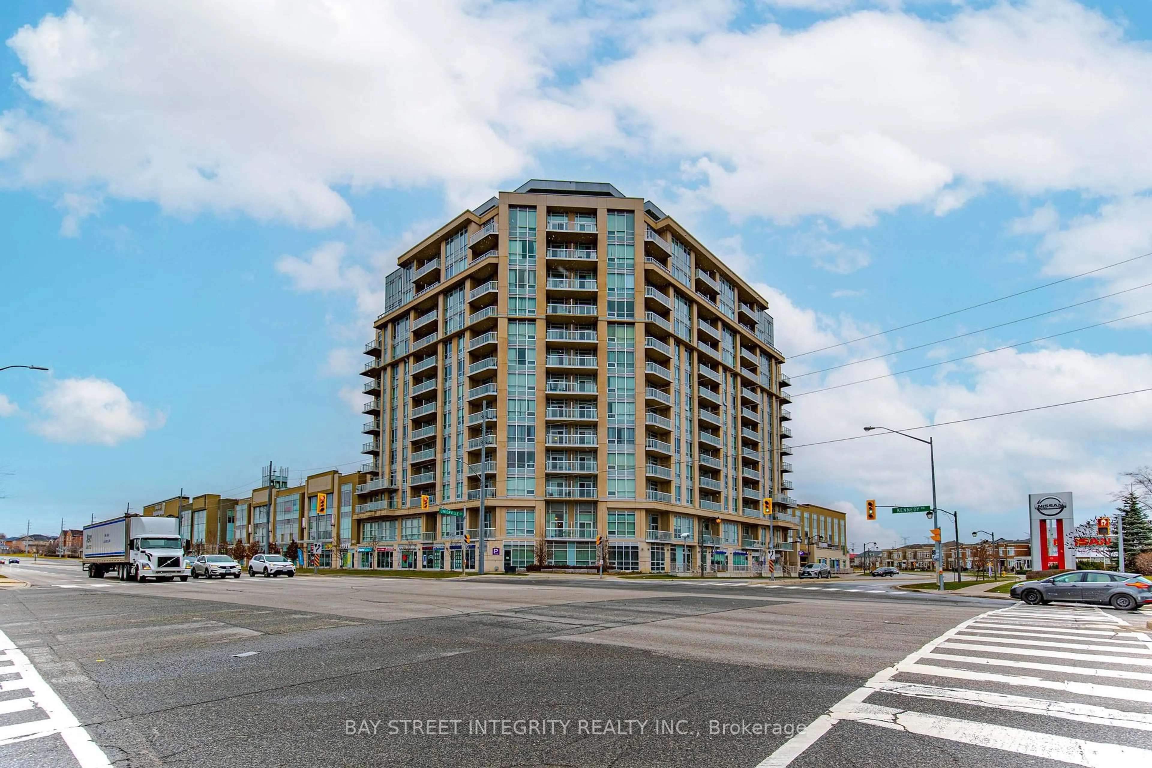 A pic from outside/outdoor area/front of a property/back of a property/a pic from drone, unknown for 8323 Kennedy Rd #316, Markham Ontario L3R 5W7
