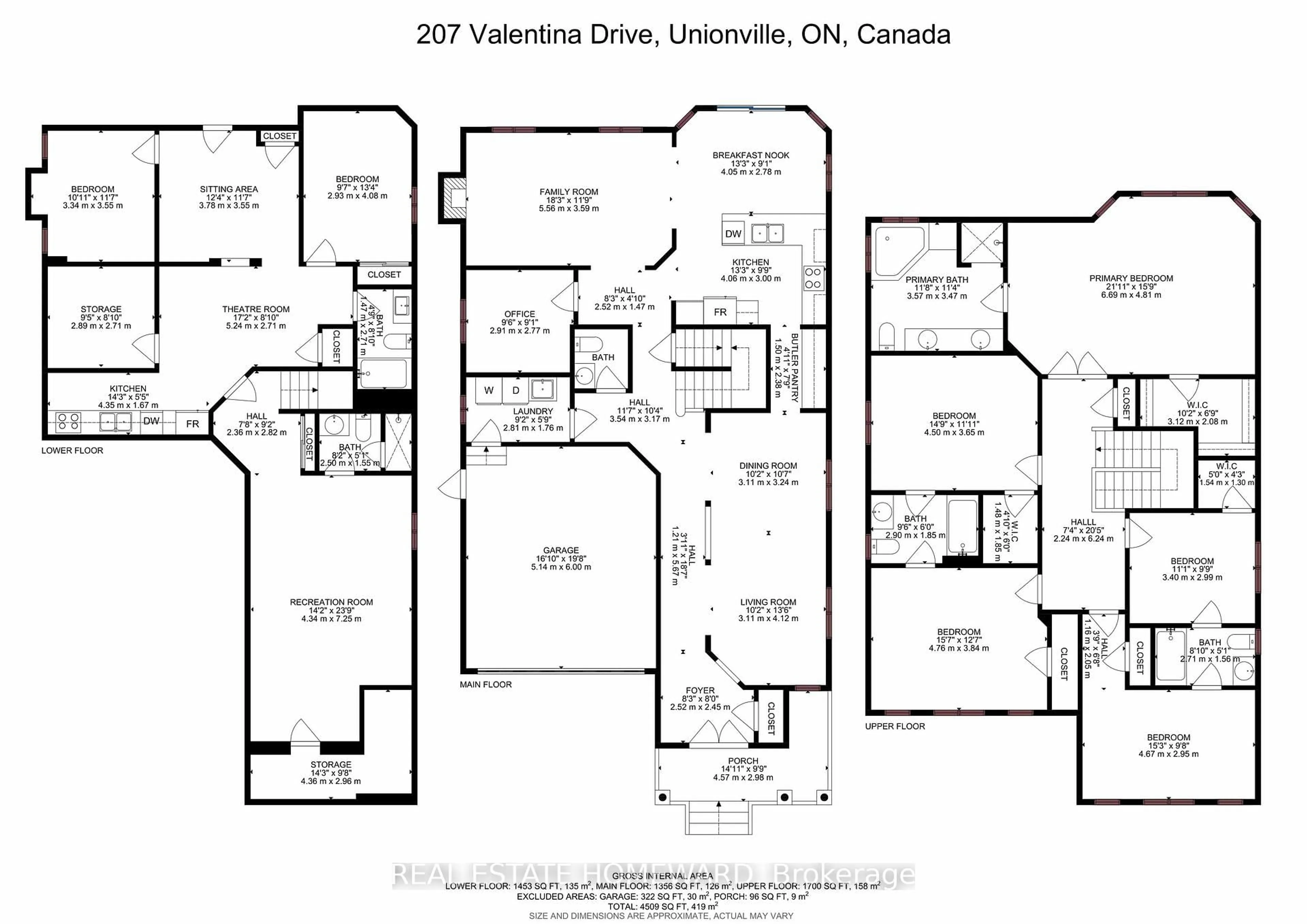 Floor plan for 207 Valentina Dr, Markham Ontario L3R 4R5
