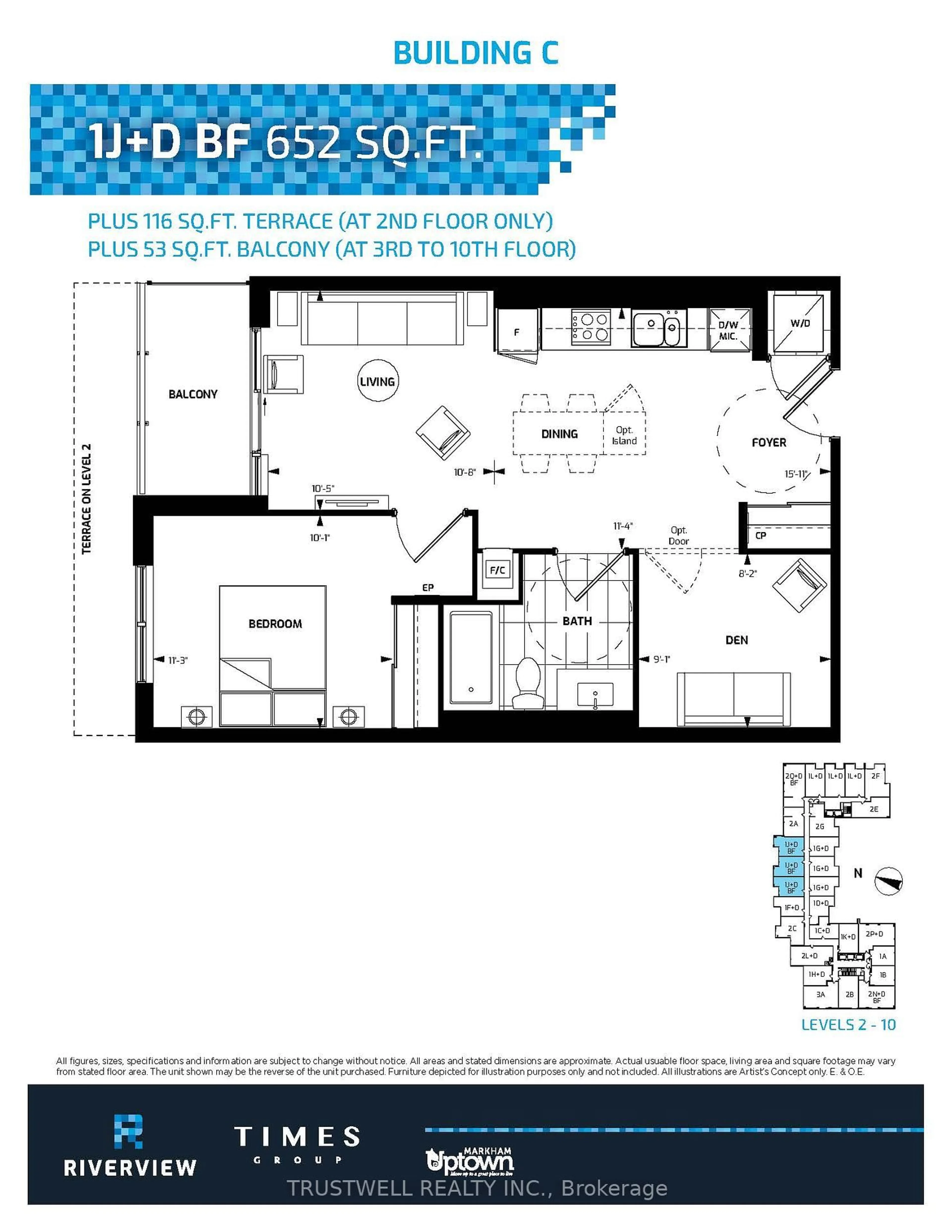 Floor plan for 38 Water Walk Dr #315, Markham Ontario L3R 6M8