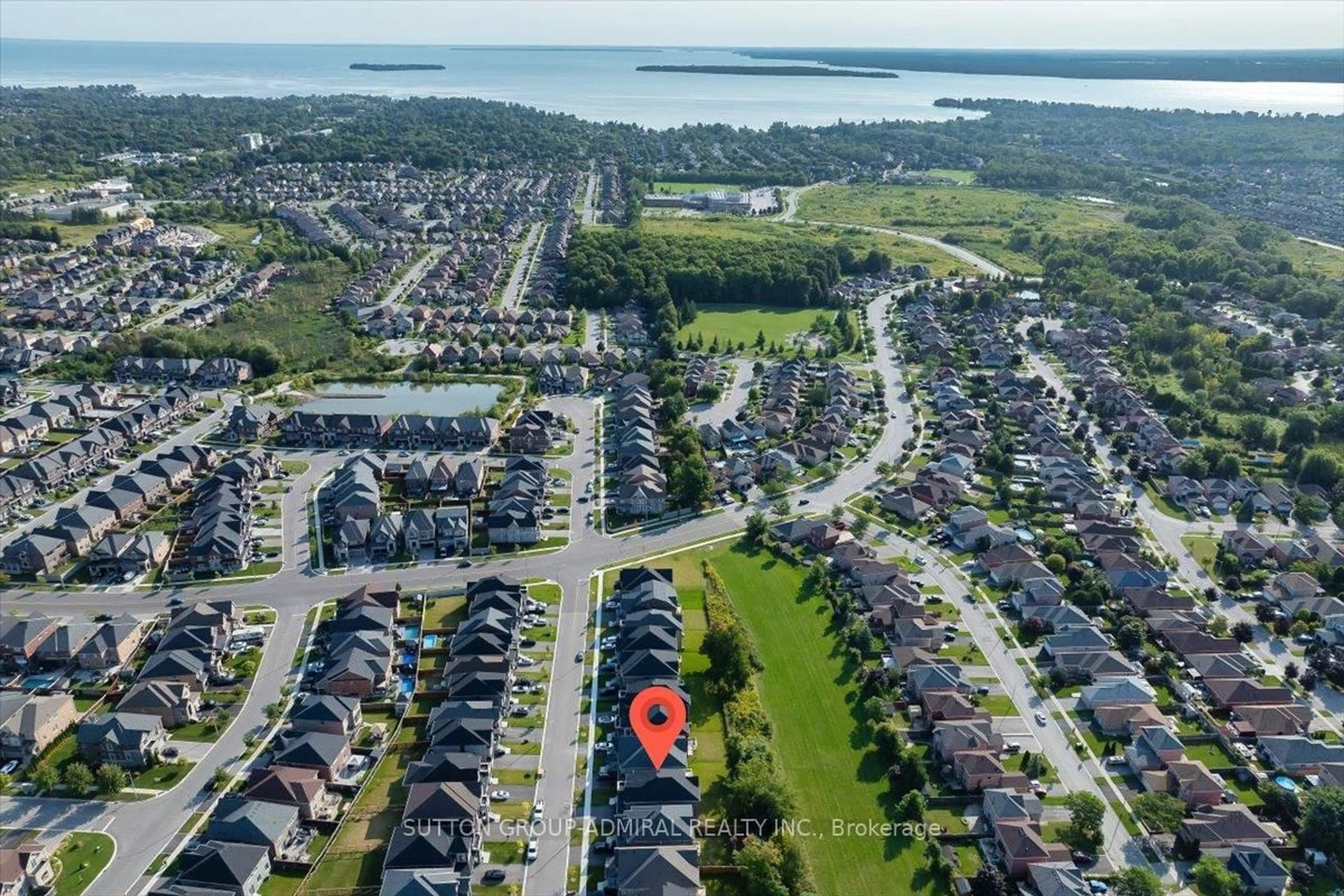 A pic from outside/outdoor area/front of a property/back of a property/a pic from drone, water/lake/river/ocean view for 1369 Blackmore St, Innisfil Ontario L9S 0P2