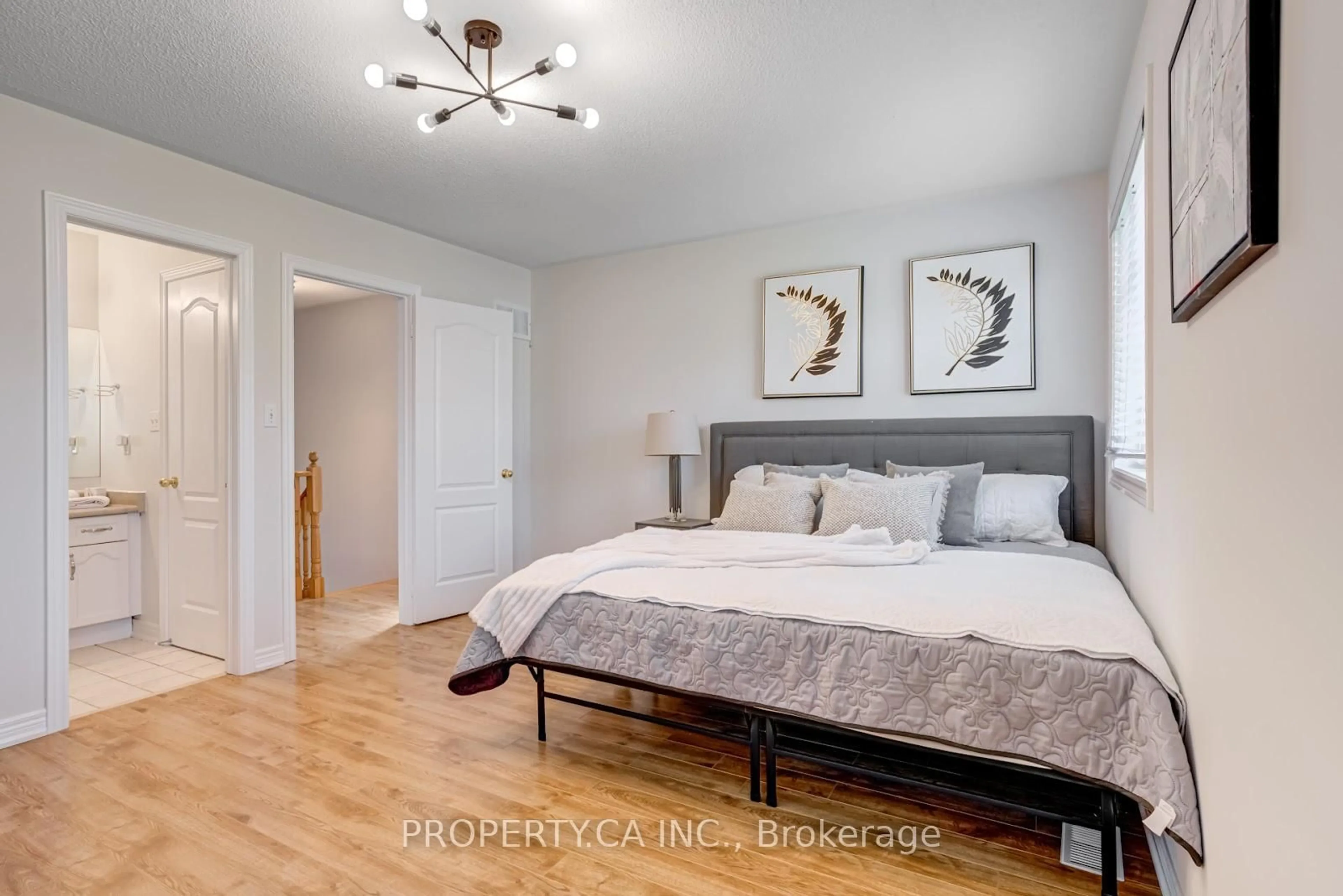 Bedroom with bed, wood/laminate floor for 137 Preston Hill Cres, Vaughan Ontario L4K 5L5