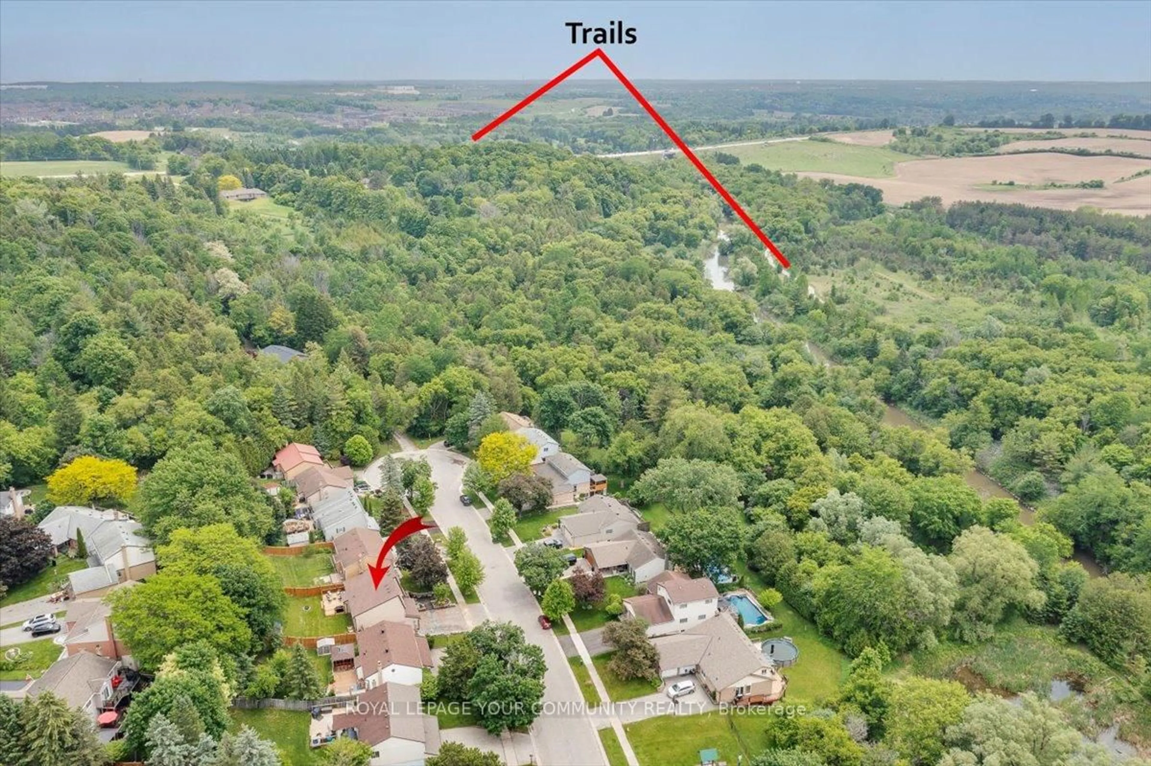 A pic from outside/outdoor area/front of a property/back of a property/a pic from drone, forest/trees view for 75 Holland River Blvd, East Gwillimbury Ontario L9N 1C3