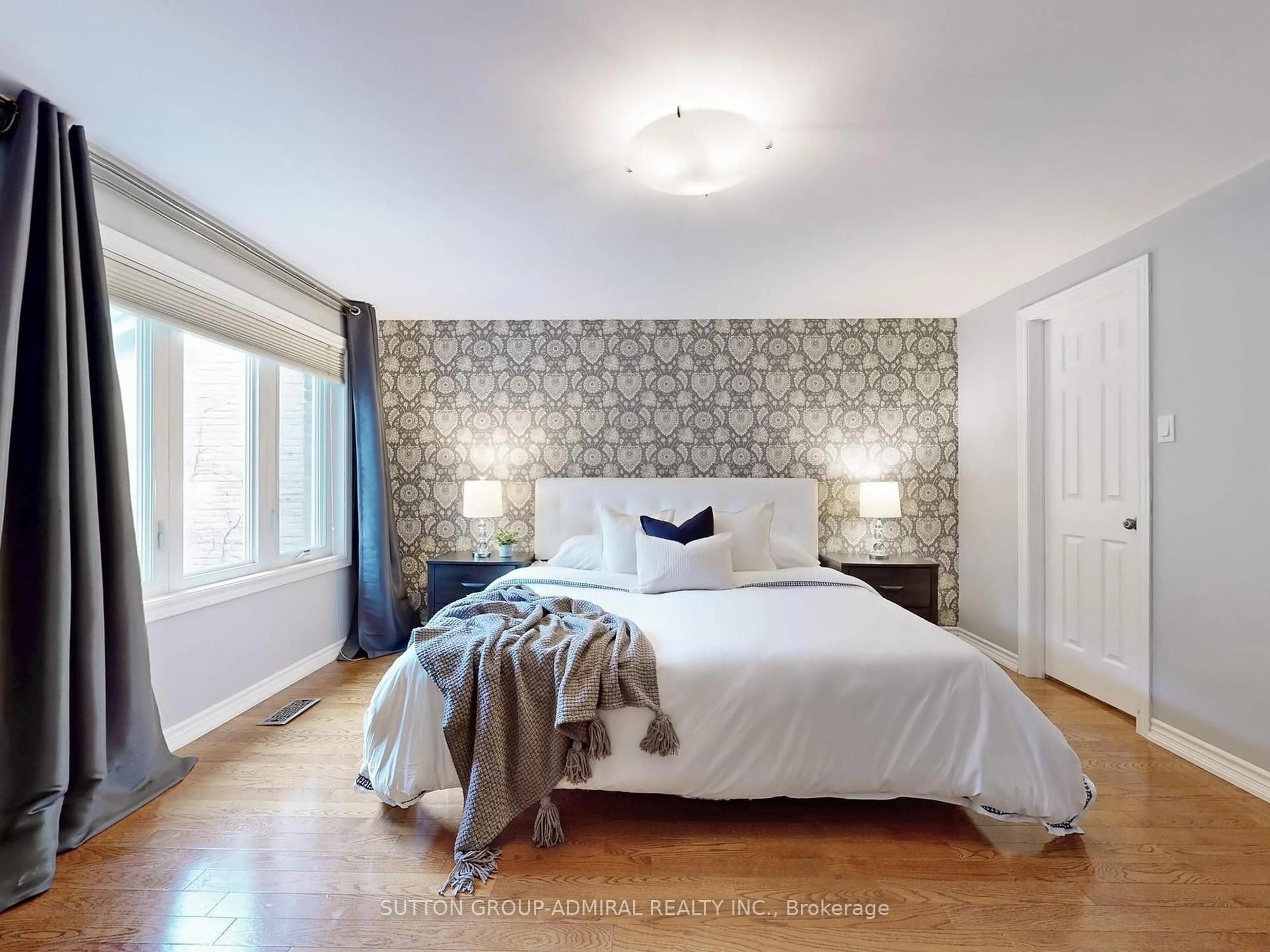 Bedroom with bed, wood/laminate floor for 57 Peter Andrew Cres, Vaughan Ontario L4J 3E2