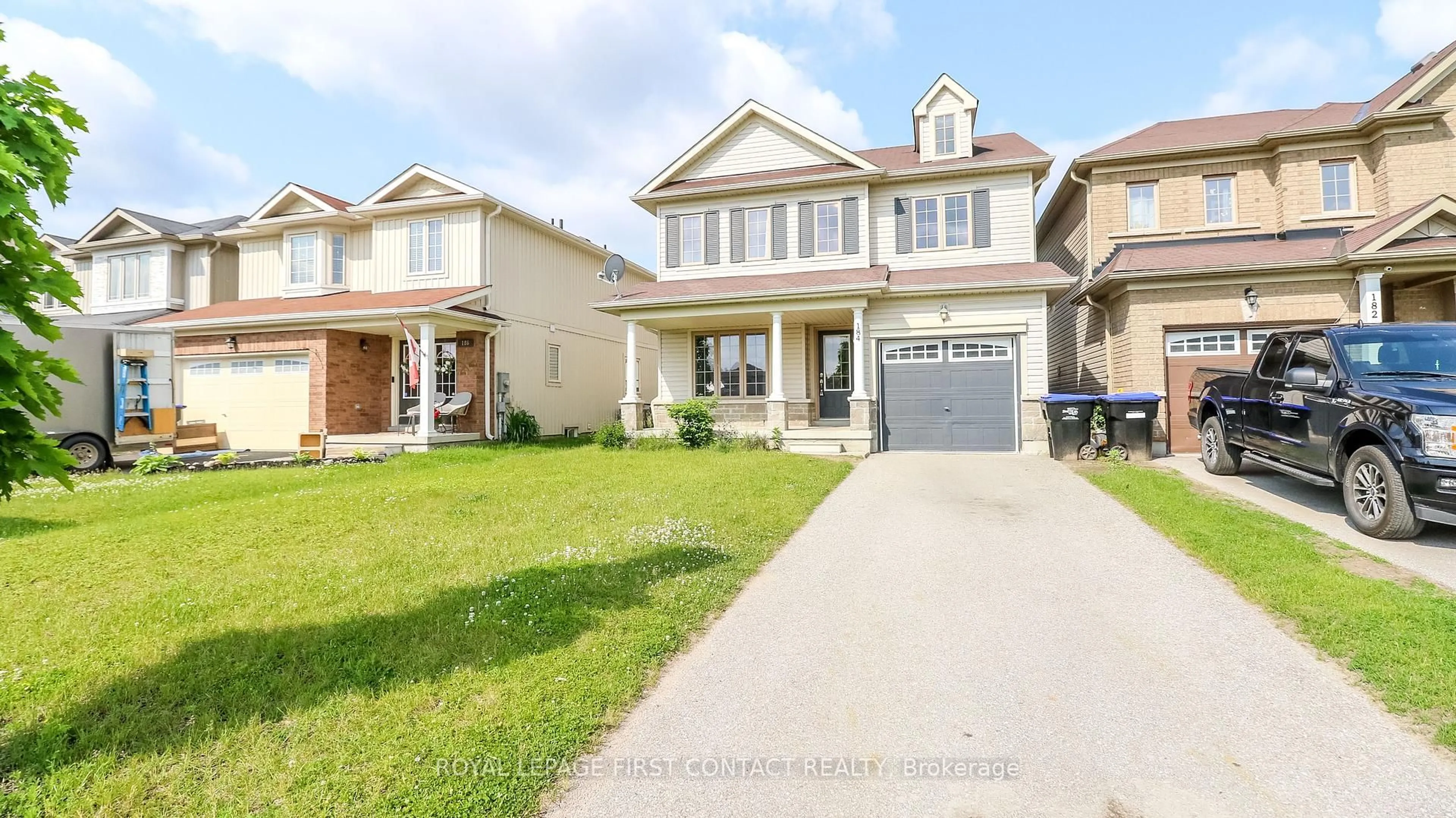 Home with vinyl exterior material, street for 184 Maplewood Dr, Essa Ontario L0M 1B4
