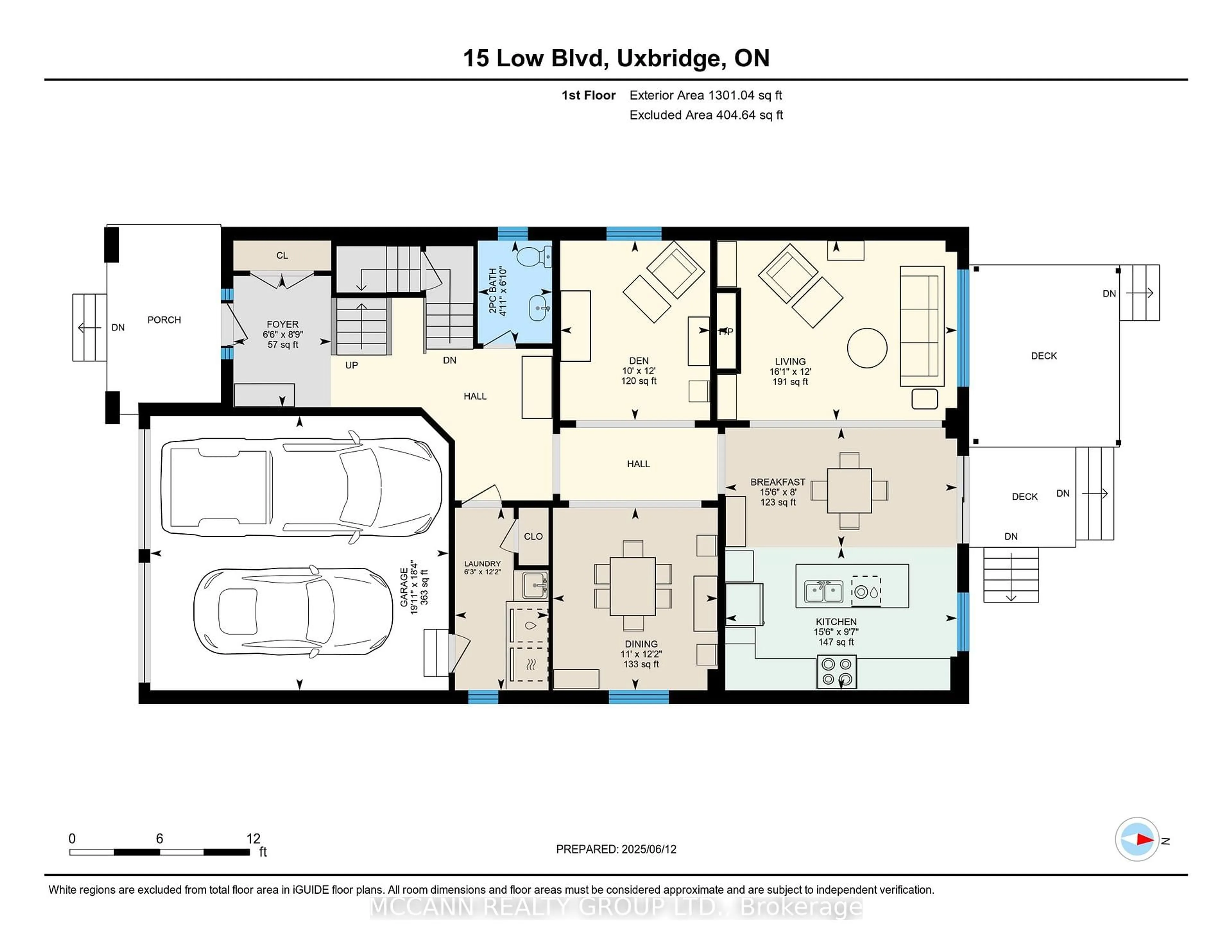 Floor plan for 15 Low Blvd, Uxbridge Ontario L9P 1W7