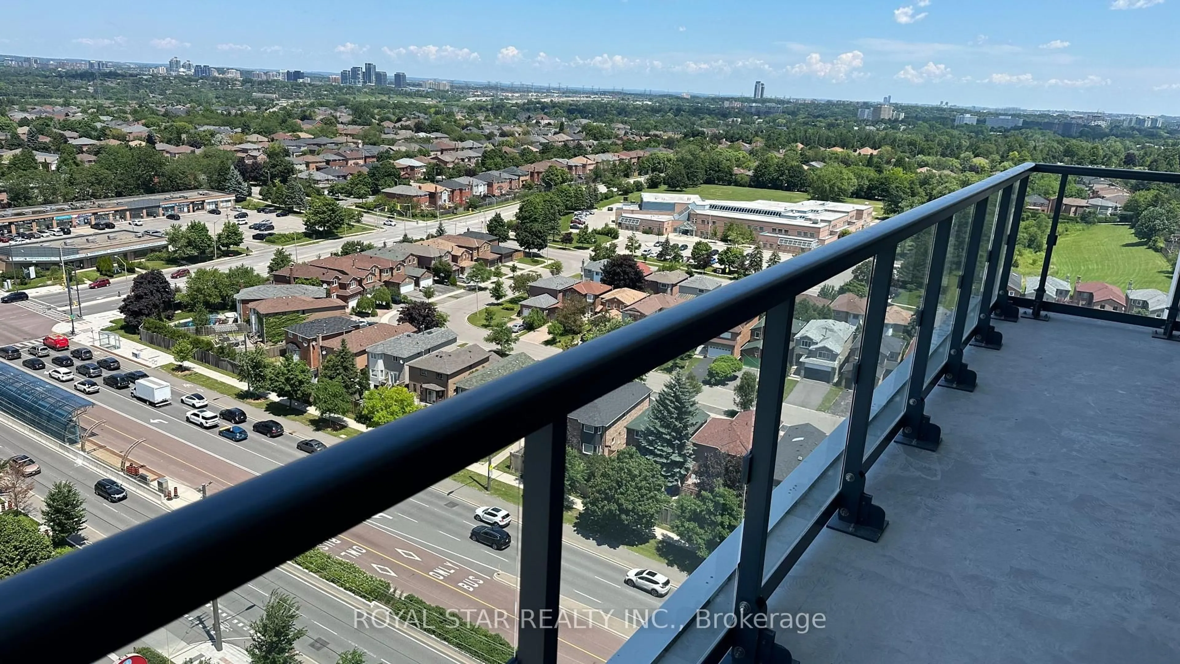 Balcony in the apartment, city buildings view from balcony for 7950 Bathurst St #B-1503, Vaughan Ontario L4J 0L4