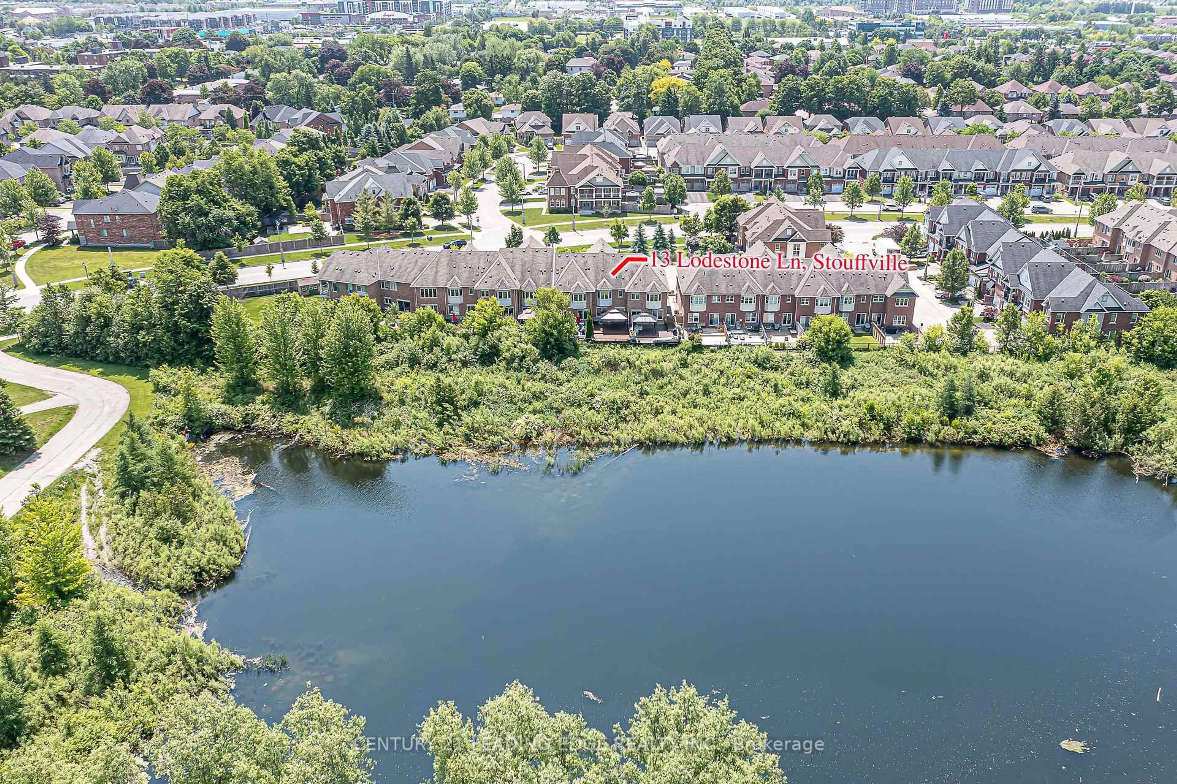 A pic from outside/outdoor area/front of a property/back of a property/a pic from drone, water/lake/river/ocean view for 13 LODESTONE Lane, Whitchurch-Stouffville Ontario L4A 0W6
