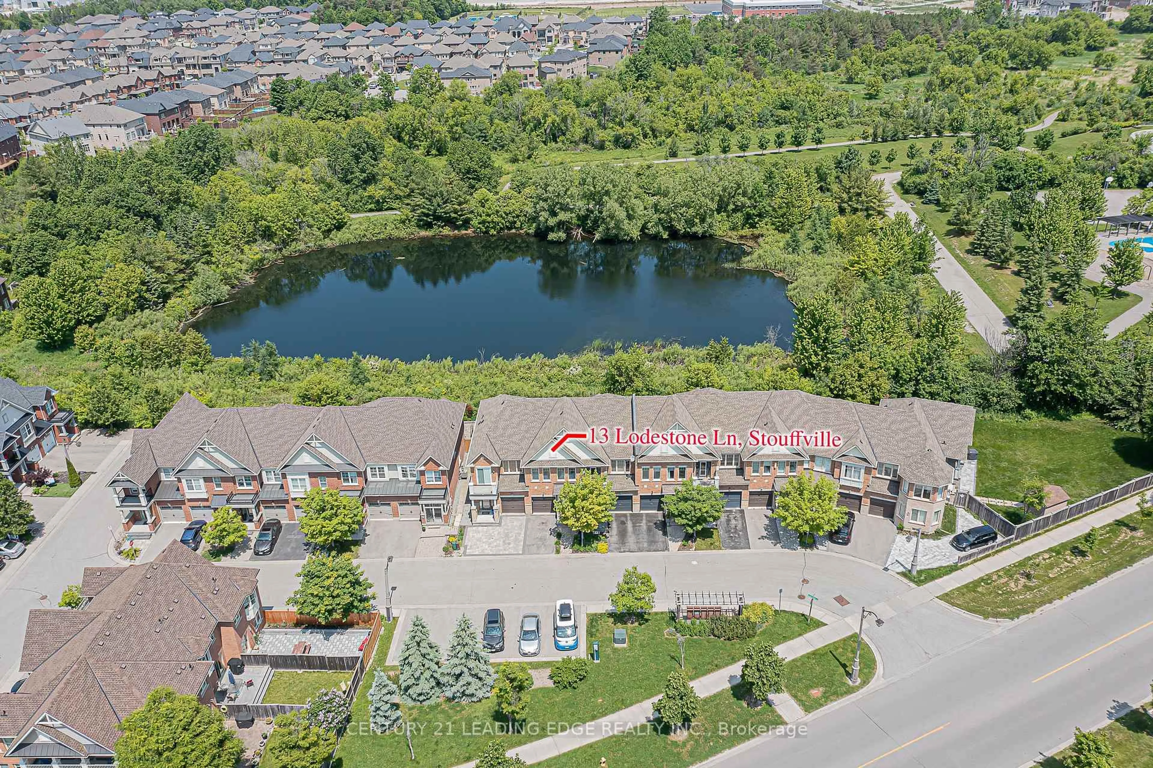 A pic from outside/outdoor area/front of a property/back of a property/a pic from drone, water/lake/river/ocean view for 13 LODESTONE Lane, Whitchurch-Stouffville Ontario L4A 0W6