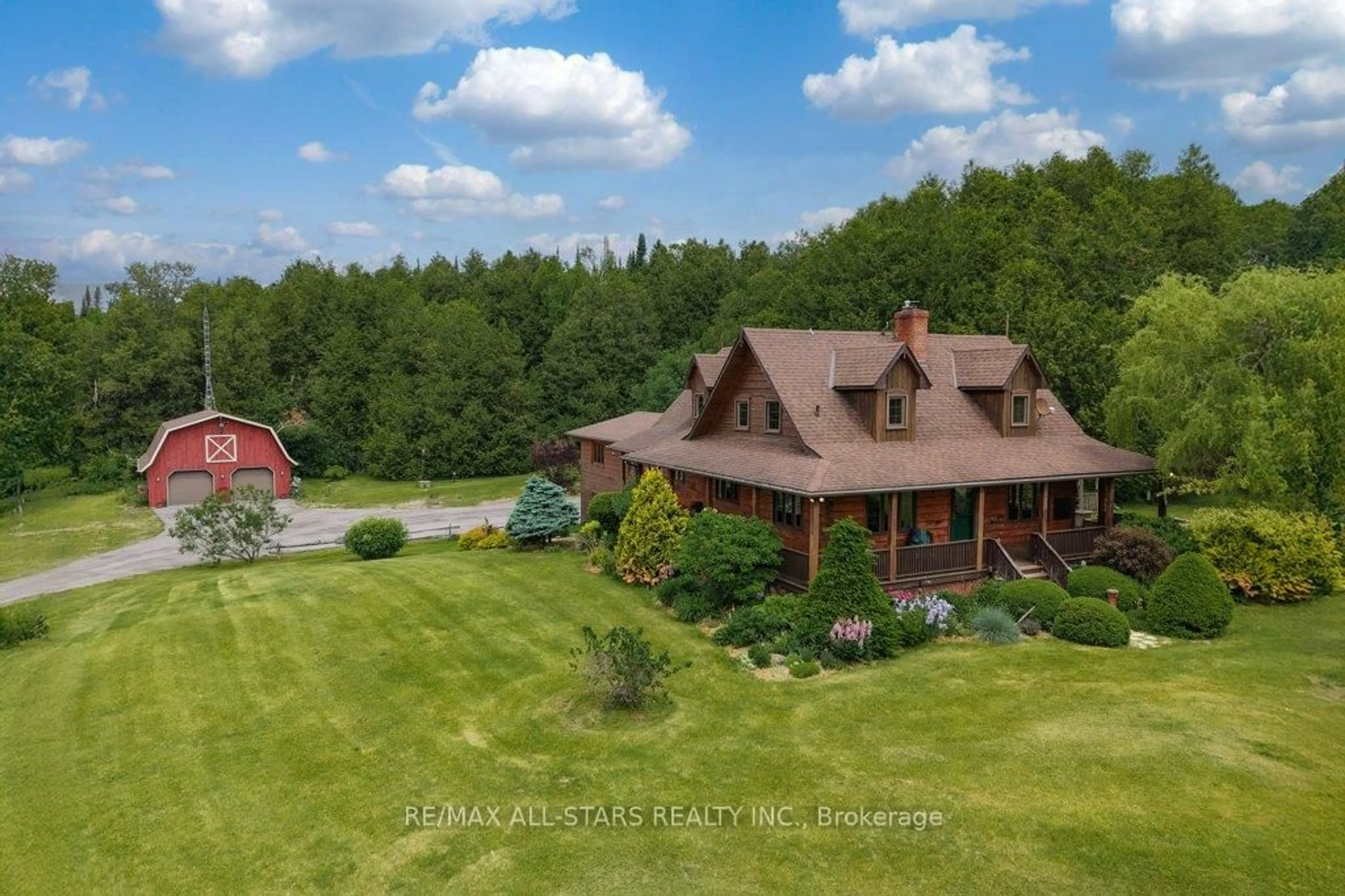 A pic from outside/outdoor area/front of a property/back of a property/a pic from drone, mountain view for S75 Brock Concession Rd 4 Rd, Brock Ontario L0C 1H0