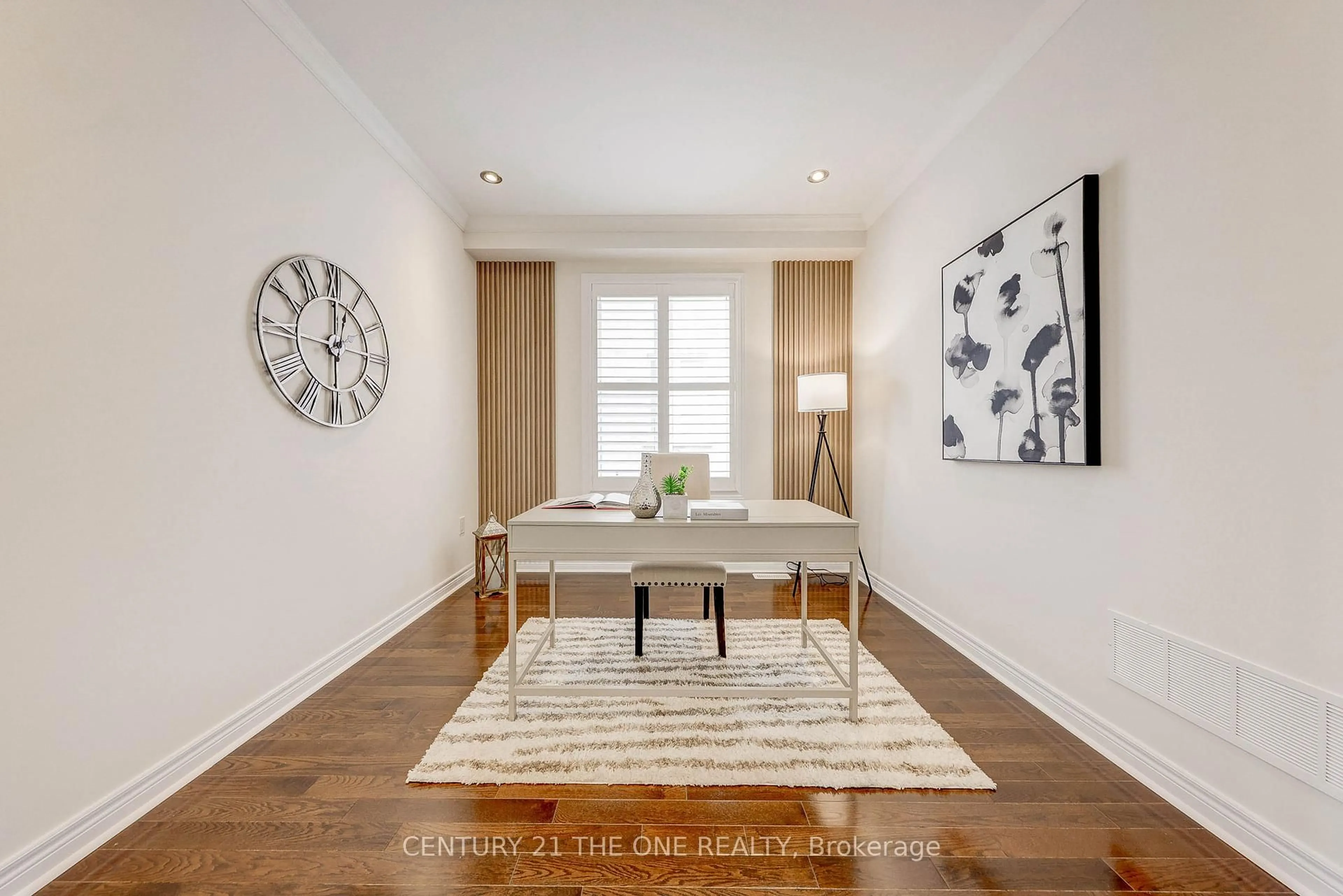 Living room with furniture, wood/laminate floor for 97 Roy Harper Ave, Aurora Ontario L4G 0V5