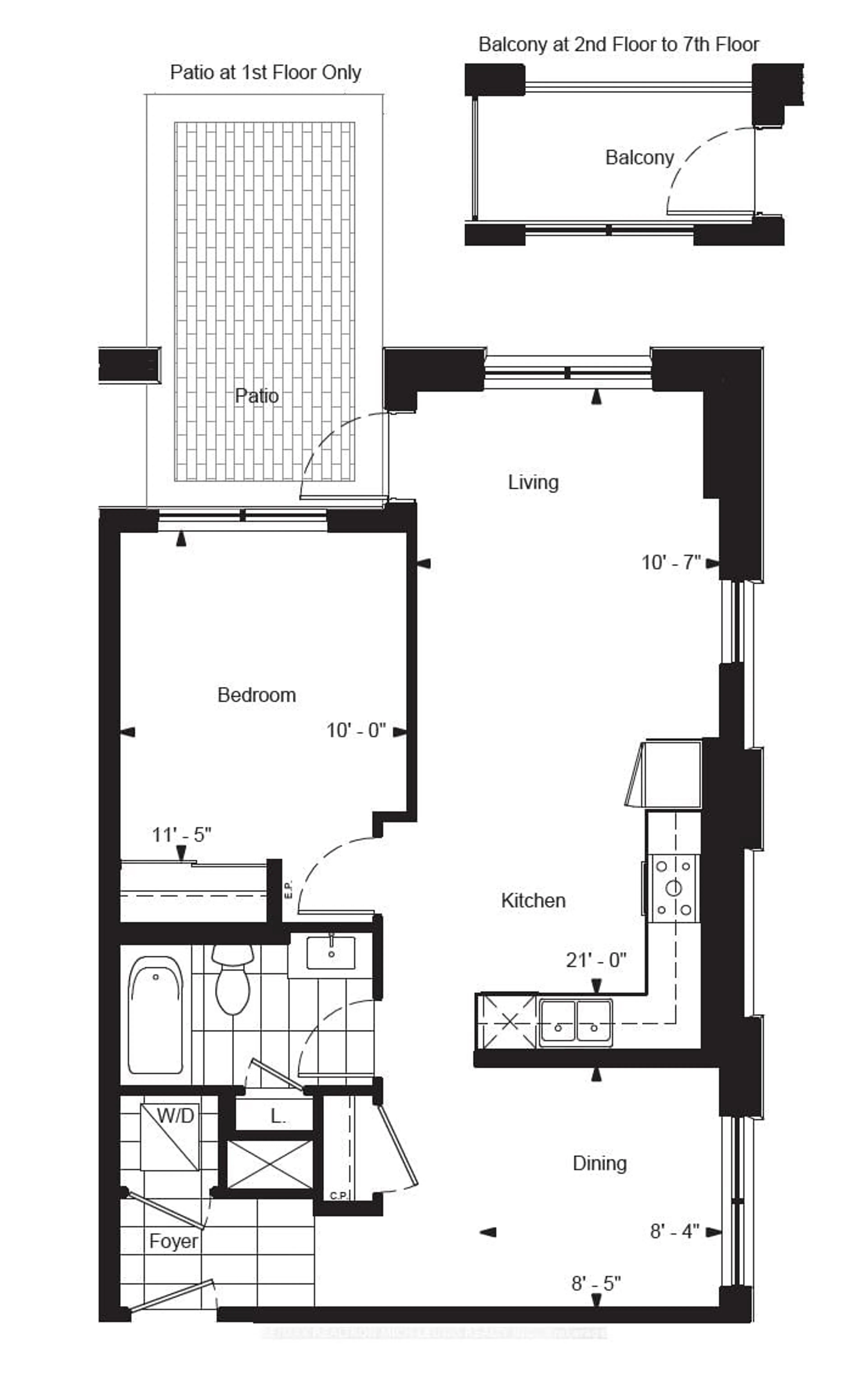 Floor plan for 25 Water Walk Dr #728, Markham Ontario L6G 0G3