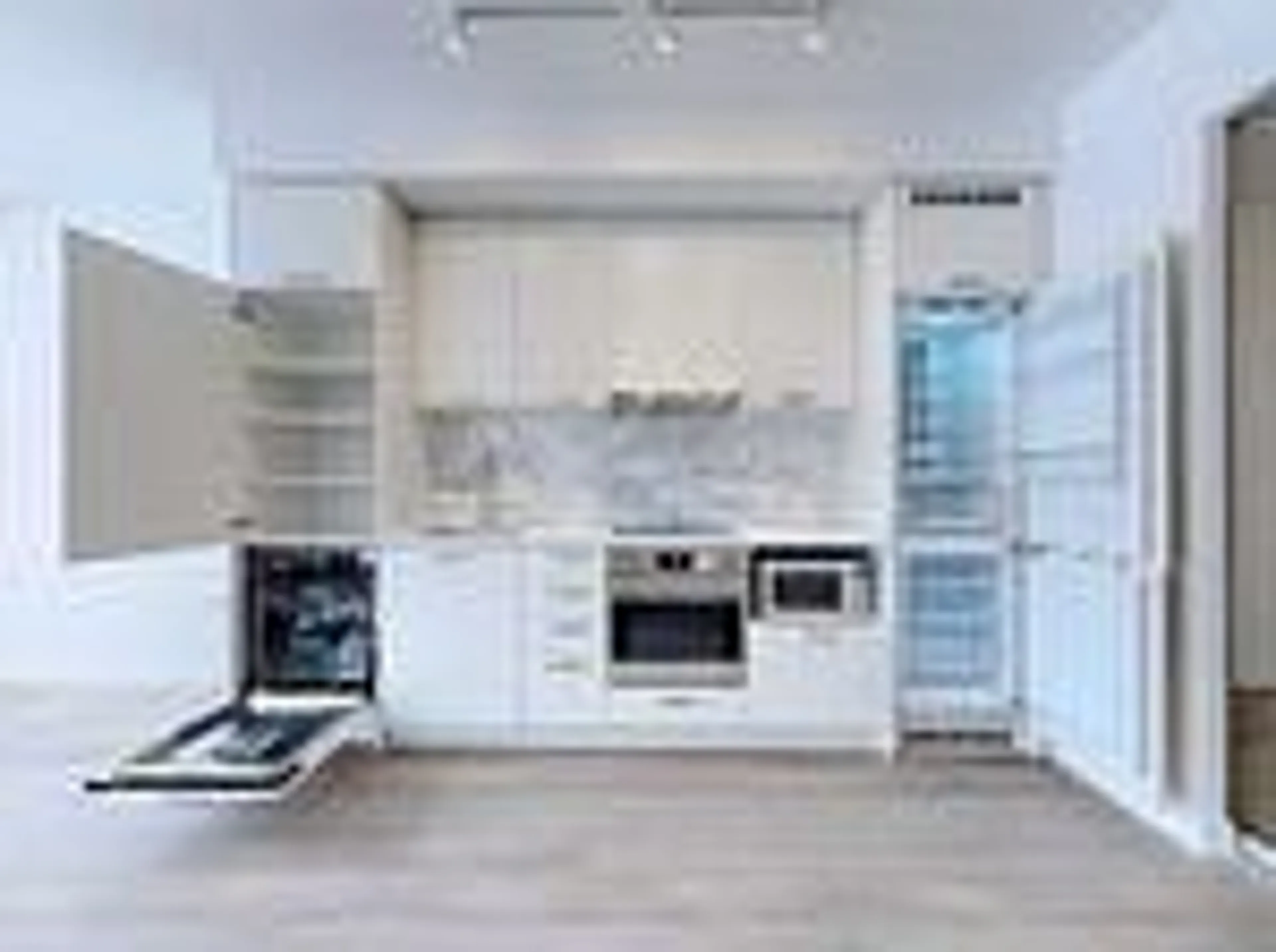 Contemporary kitchen, ceramic/tile floor for 10 Honeycrisp Cres #1109, Vaughan Ontario L4K 0M8