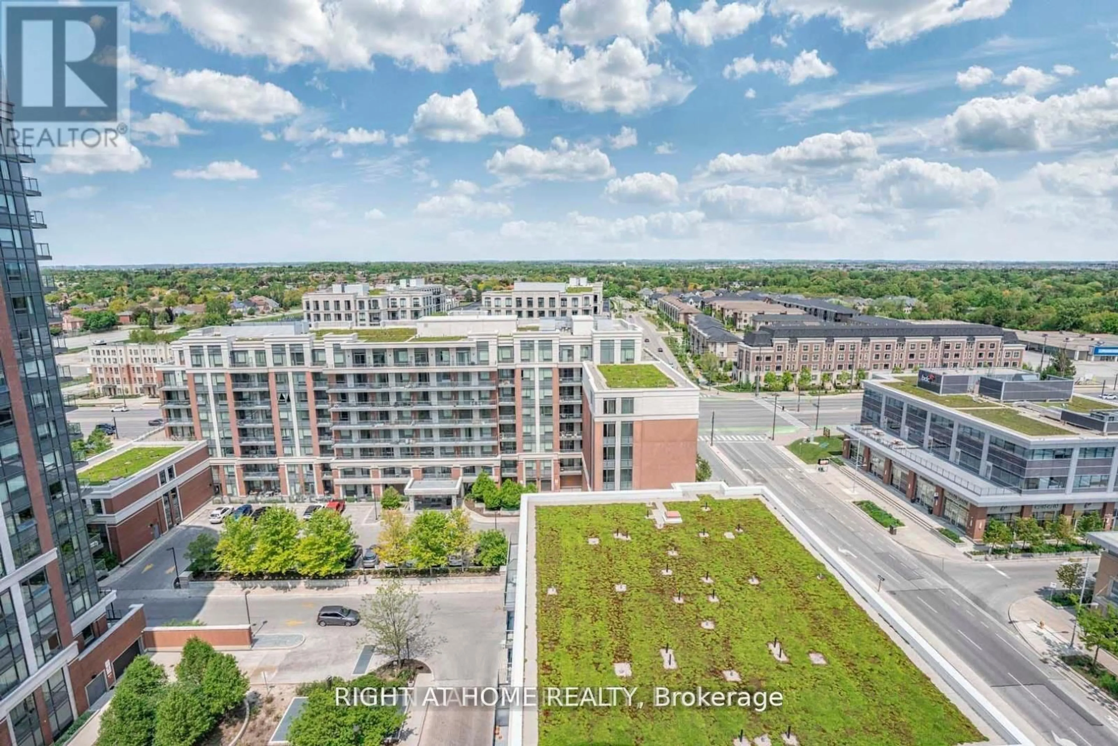 A pic from outside/outdoor area/front of a property/back of a property/a pic from drone, city buildings view from balcony for 8200 Birchmount Rd #202A, Markham Ontario L3R 9W1