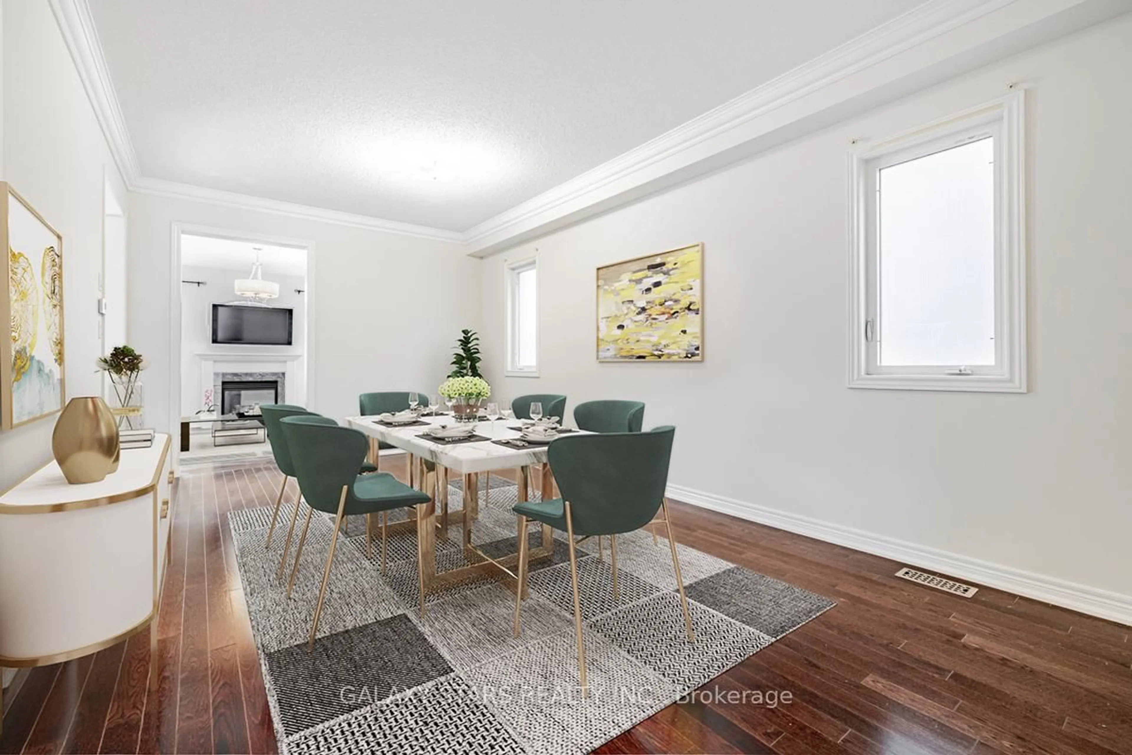 Dining room, wood/laminate floor for 63 Trudeau Dr, Vaughan Ontario L4H 0B7