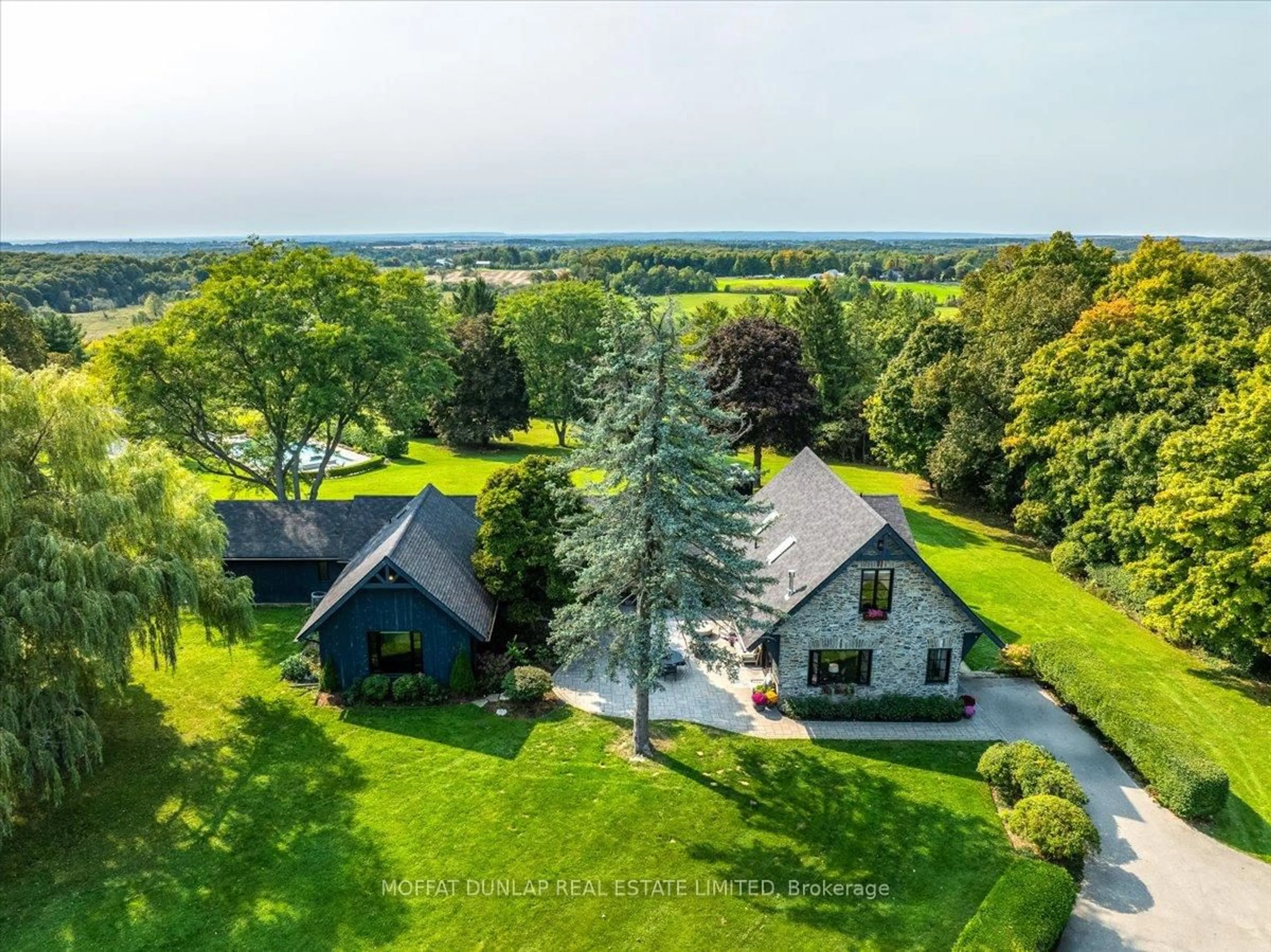 A pic from outside/outdoor area/front of a property/back of a property/a pic from drone, water/lake/river/ocean view for 14370 7th Concession, King Ontario L7B 1K4