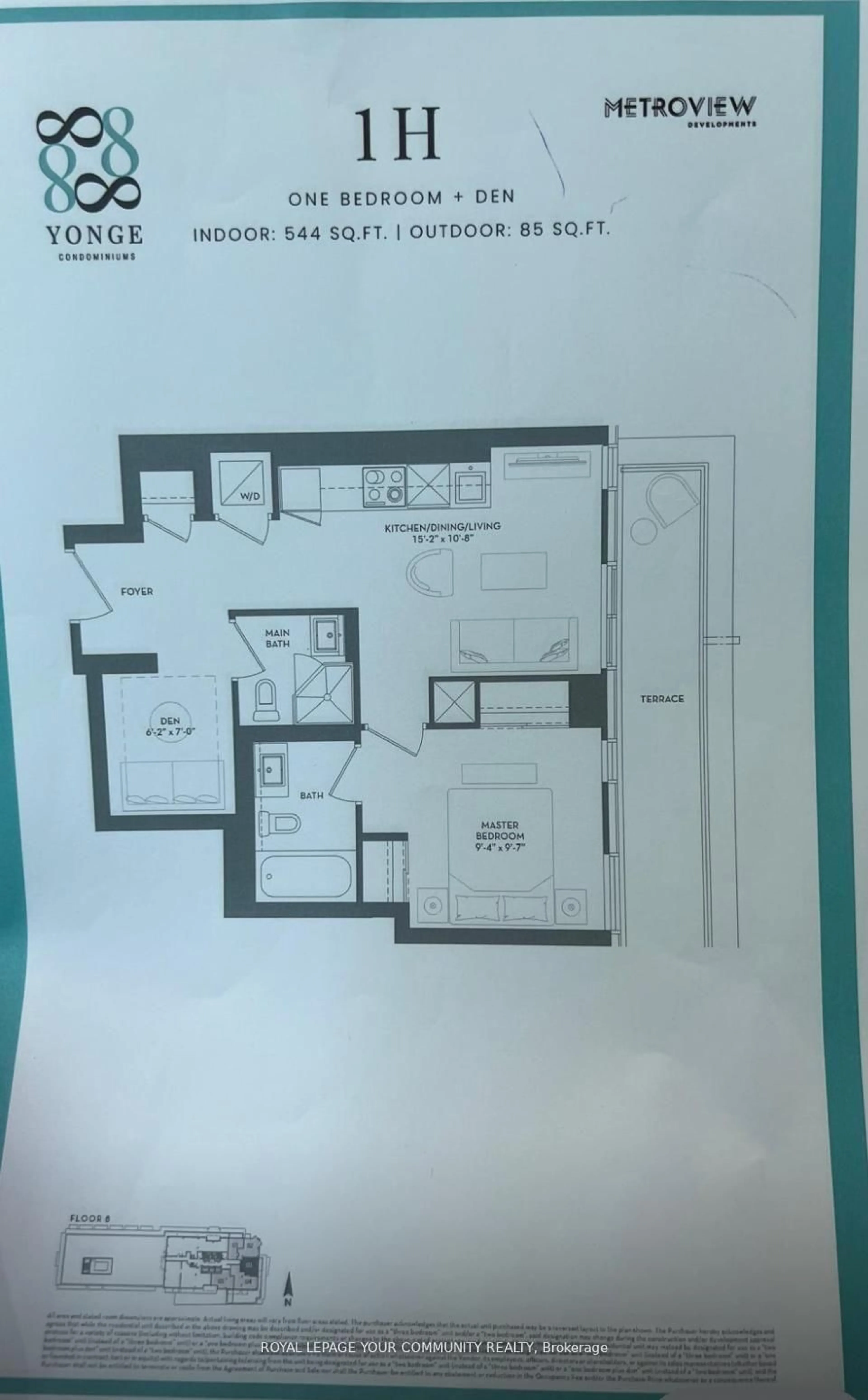 Floor plan for 8888 Yonge St #803, Richmond Hill Ontario L4C 5V6