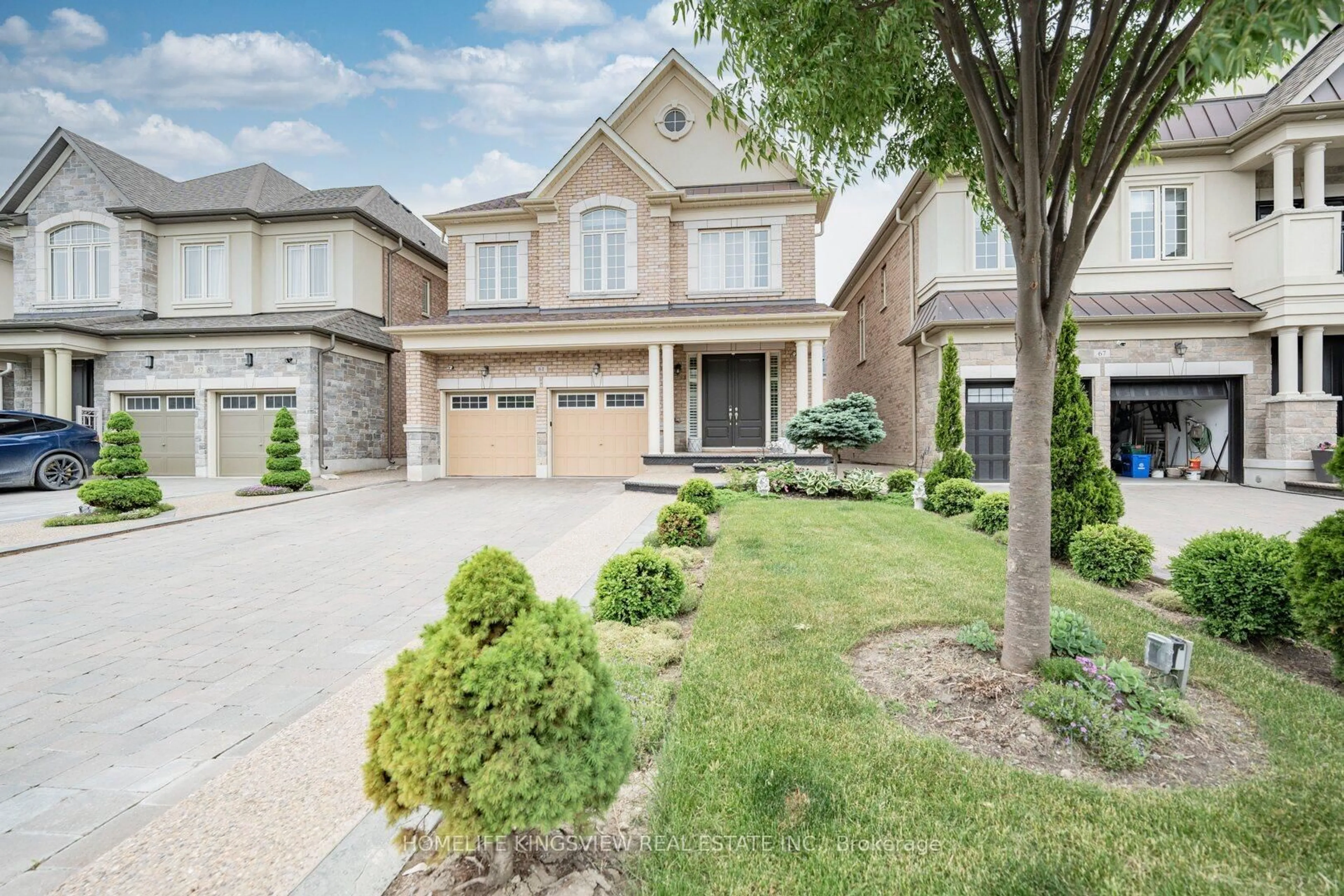 Home with brick exterior material, street for 61 Ross Vennare Cres, Vaughan Ontario L0J 1C0