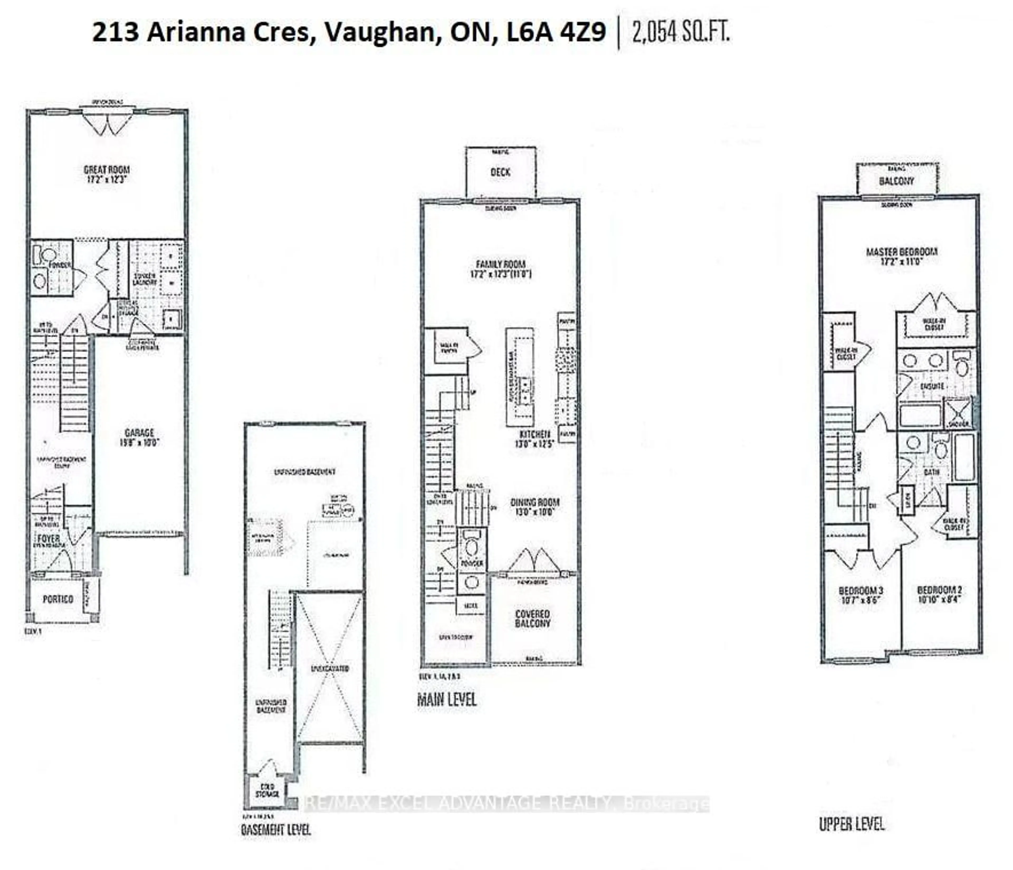 Floor plan for 213 Arianna Cres, Vaughan Ontario L6A 4Z9