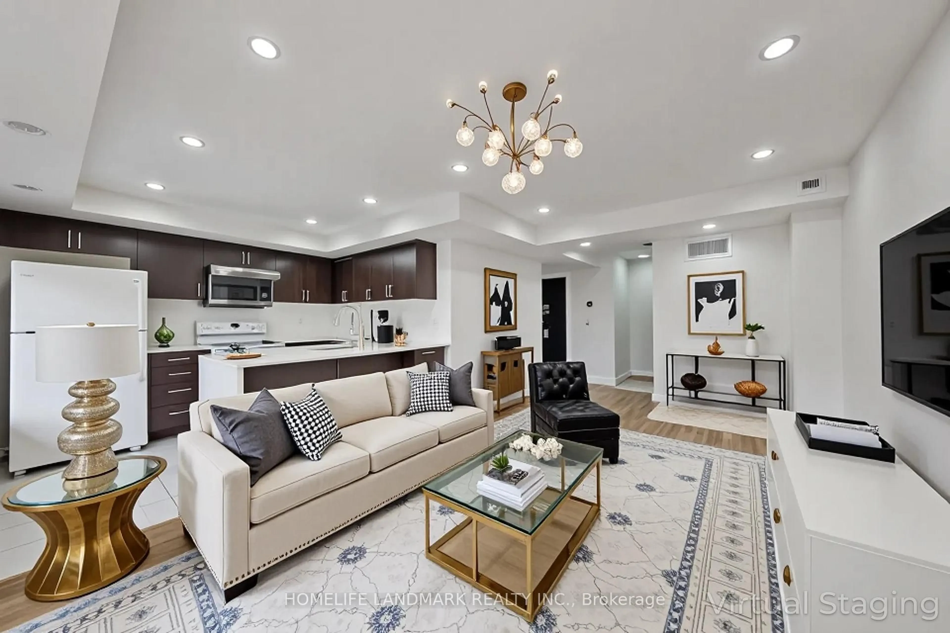 Living room with furniture, ceramic/tile floor for 30 Westmeath Lane #2503, Markham Ontario L6B 1N5