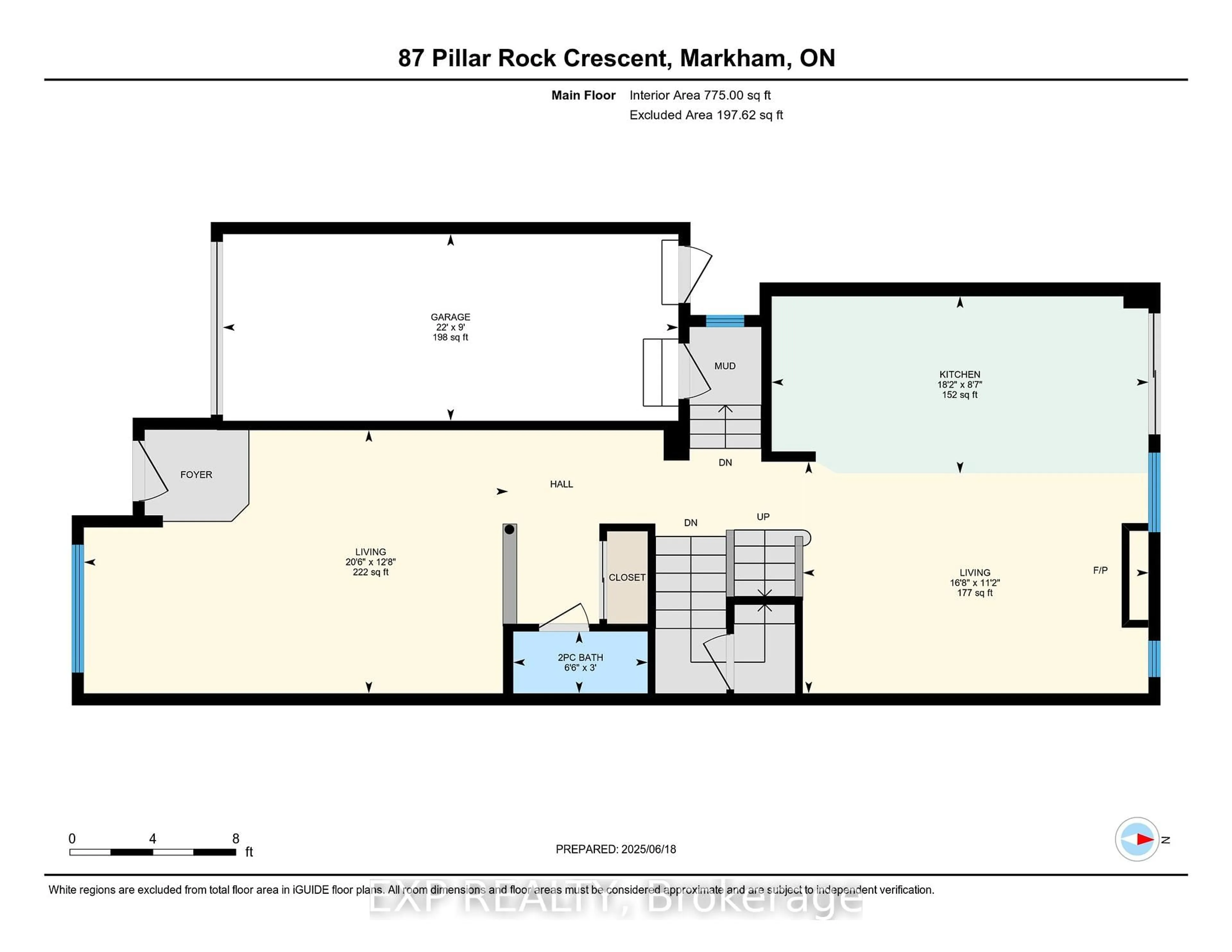 Floor plan for 87 Pillar Rock Cres, Markham Ontario L6C 3H8