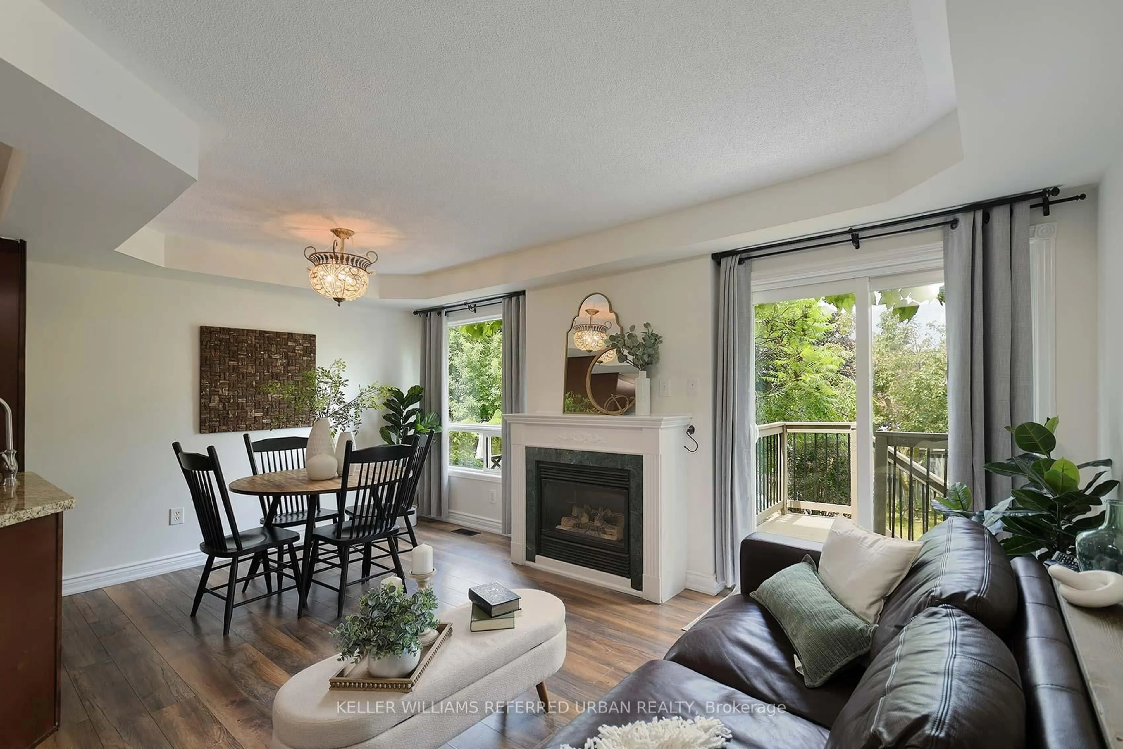 Living room with furniture, wood/laminate floor for 54 Mugford Rd, Aurora Ontario L4G 7H5