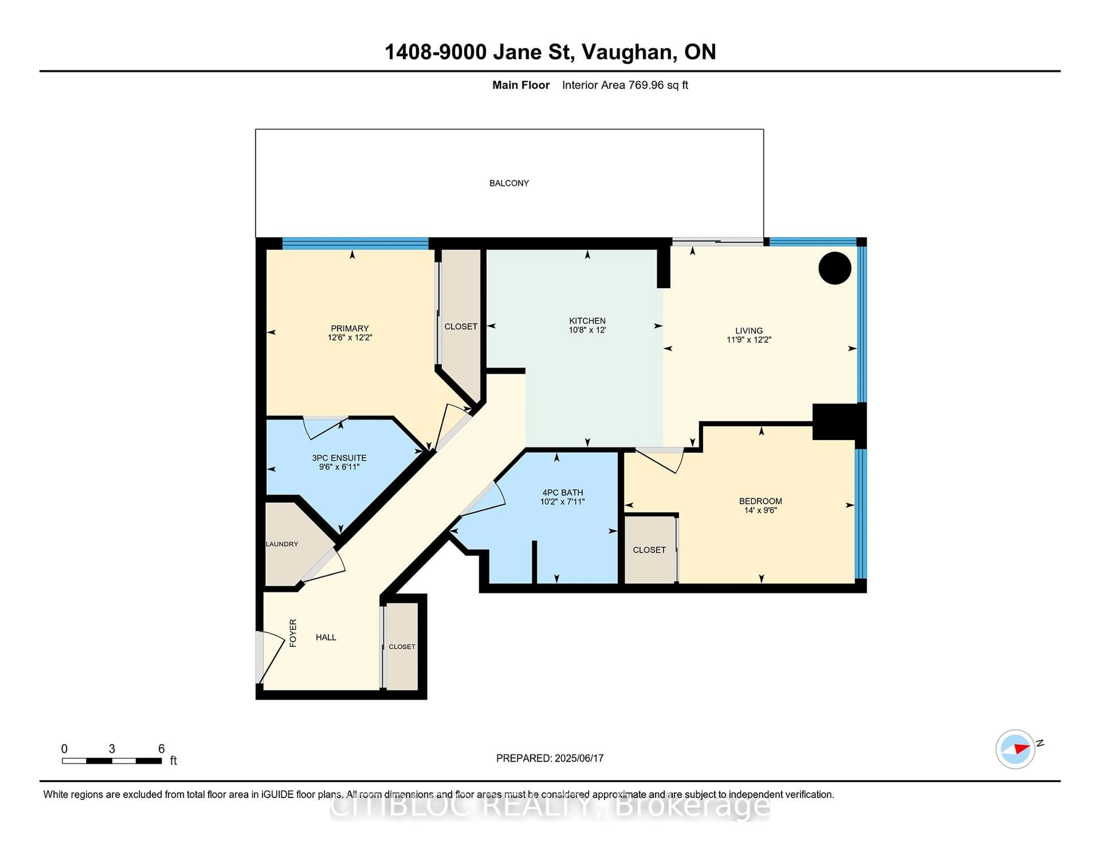 Floor plan for 9000 Jane St #1408, Vaughan Ontario L4K 0M6