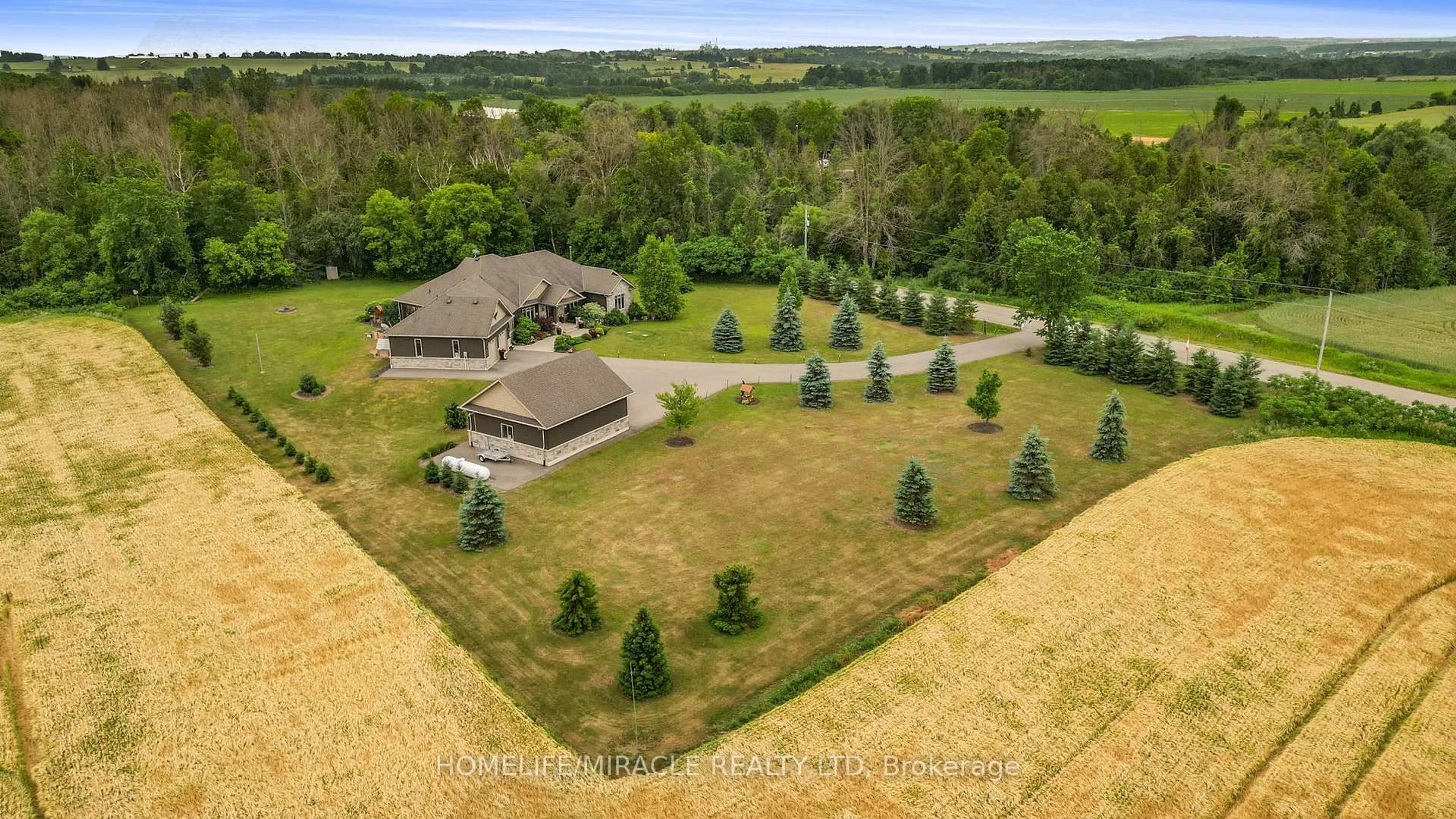 A pic from outside/outdoor area/front of a property/back of a property/a pic from drone, water/lake/river/ocean view for 5399 Concession Rd 6, Adjala-Tosorontio Ontario L9R 1V3