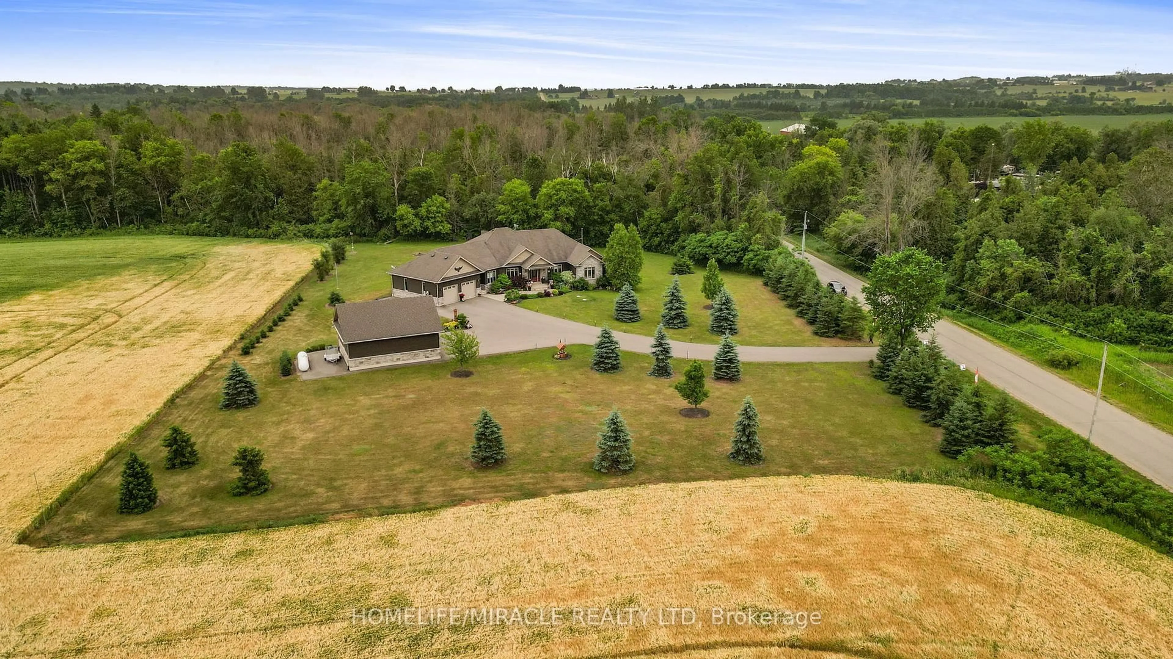 A pic from outside/outdoor area/front of a property/back of a property/a pic from drone, water/lake/river/ocean view for 5399 Concession Rd 6, Adjala-Tosorontio Ontario L9R 1V3