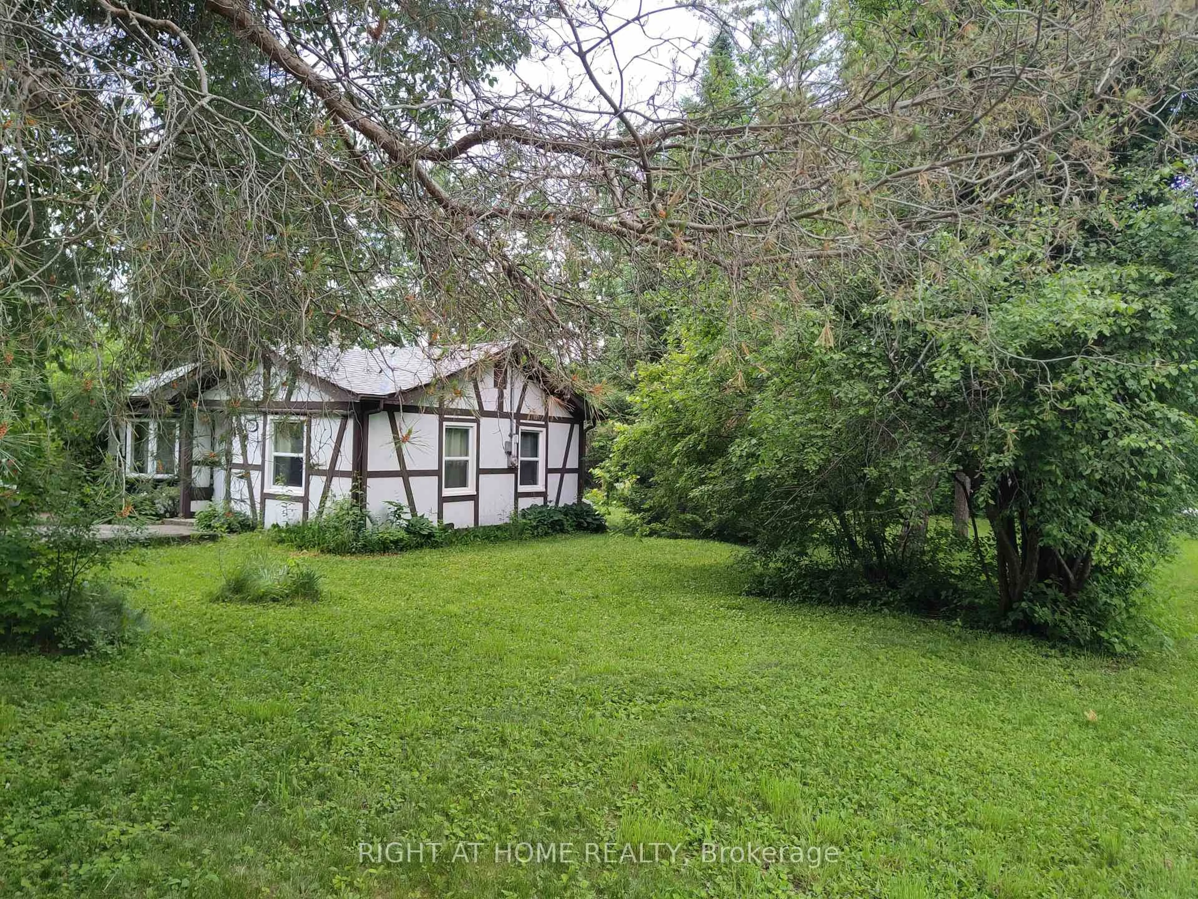 A pic from outside/outdoor area/front of a property/back of a property/a pic from drone, forest/trees view for 110 Ethel Park Dr, Brock Ontario L0K 1A0