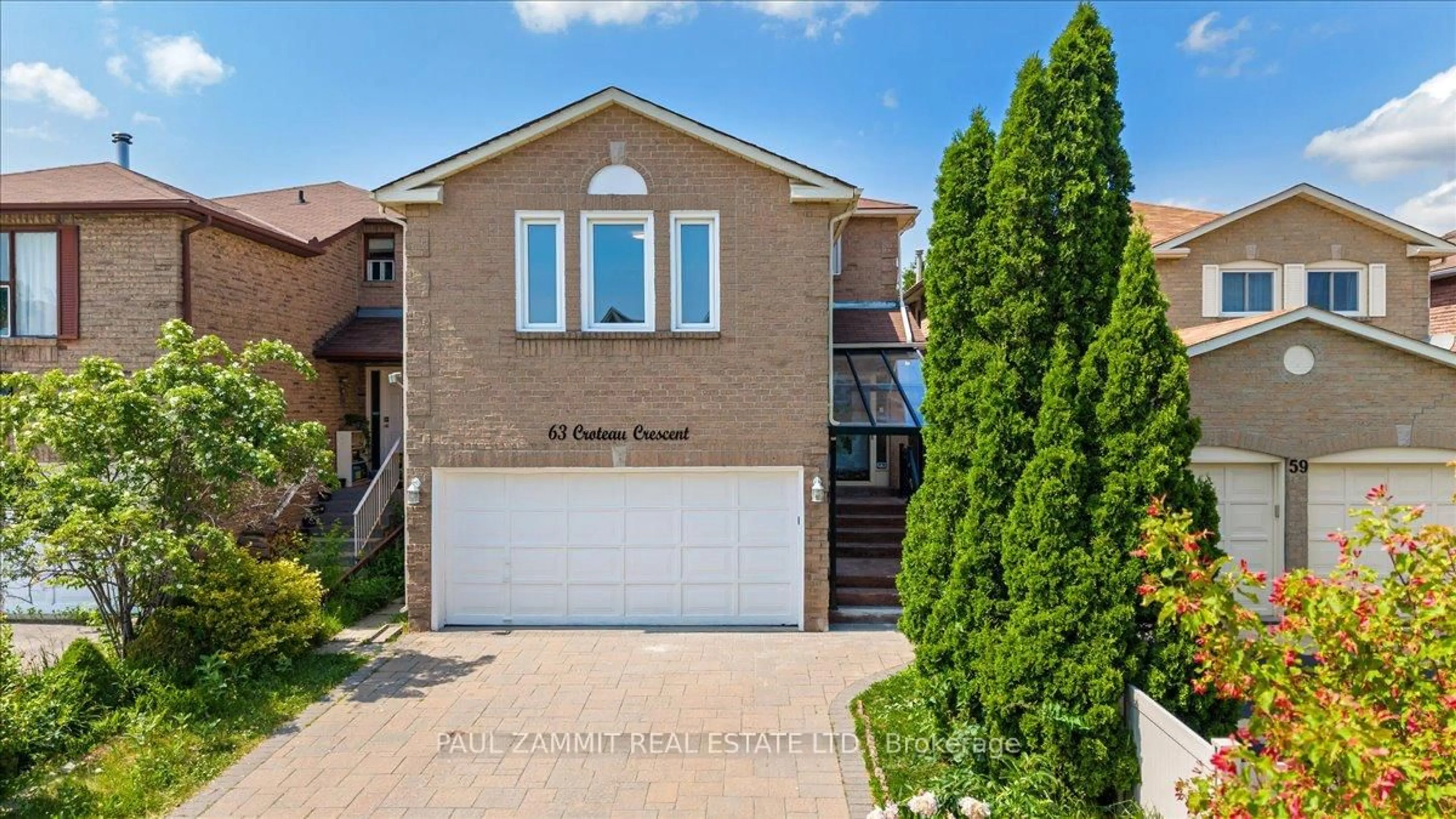 Home with brick exterior material, street for 63 Croteau Cres, Vaughan Ontario L4J 5S8