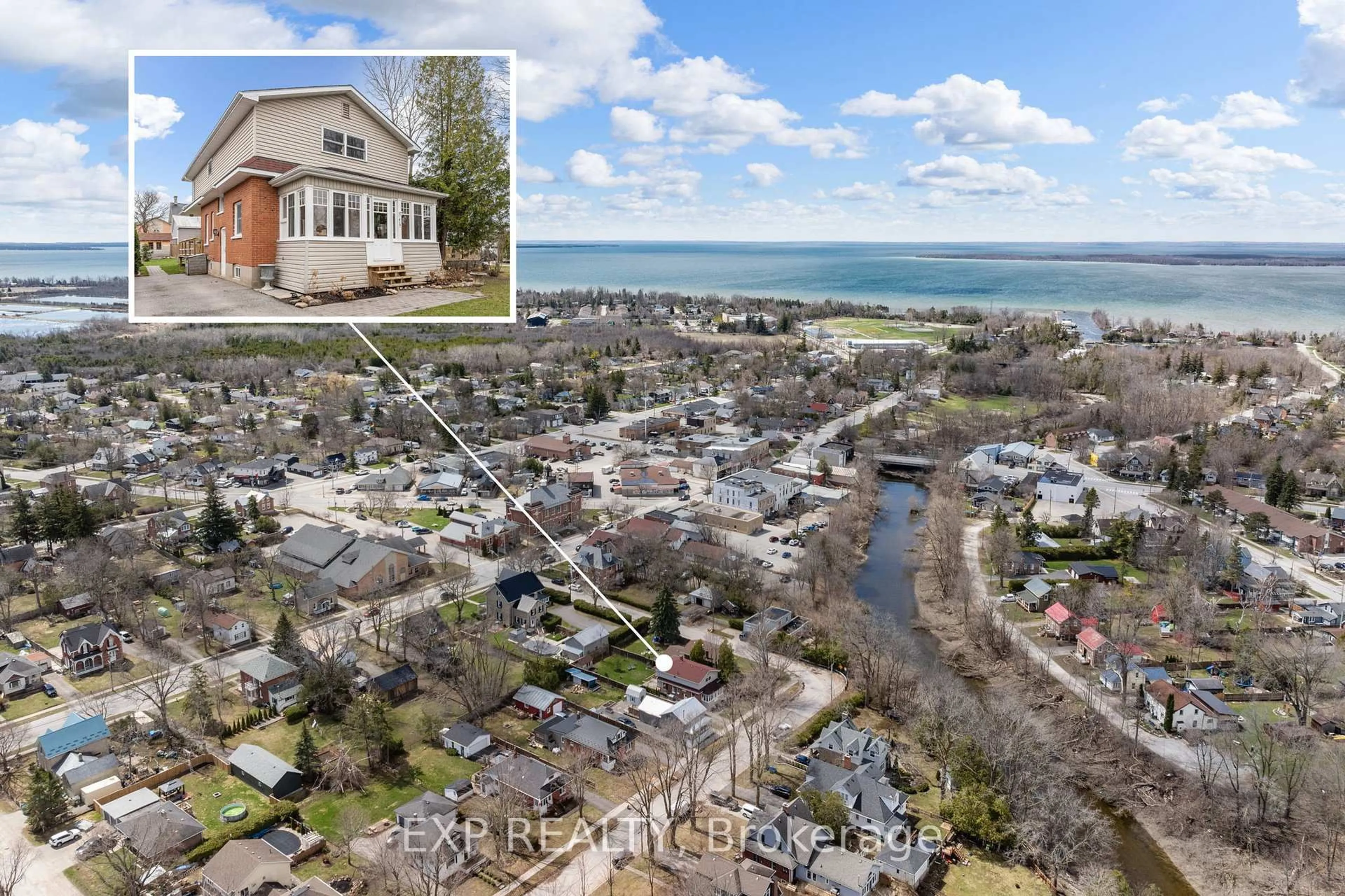 A pic from outside/outdoor area/front of a property/back of a property/a pic from drone, water/lake/river/ocean view for 417 North St, Brock Ontario L0K 1A0