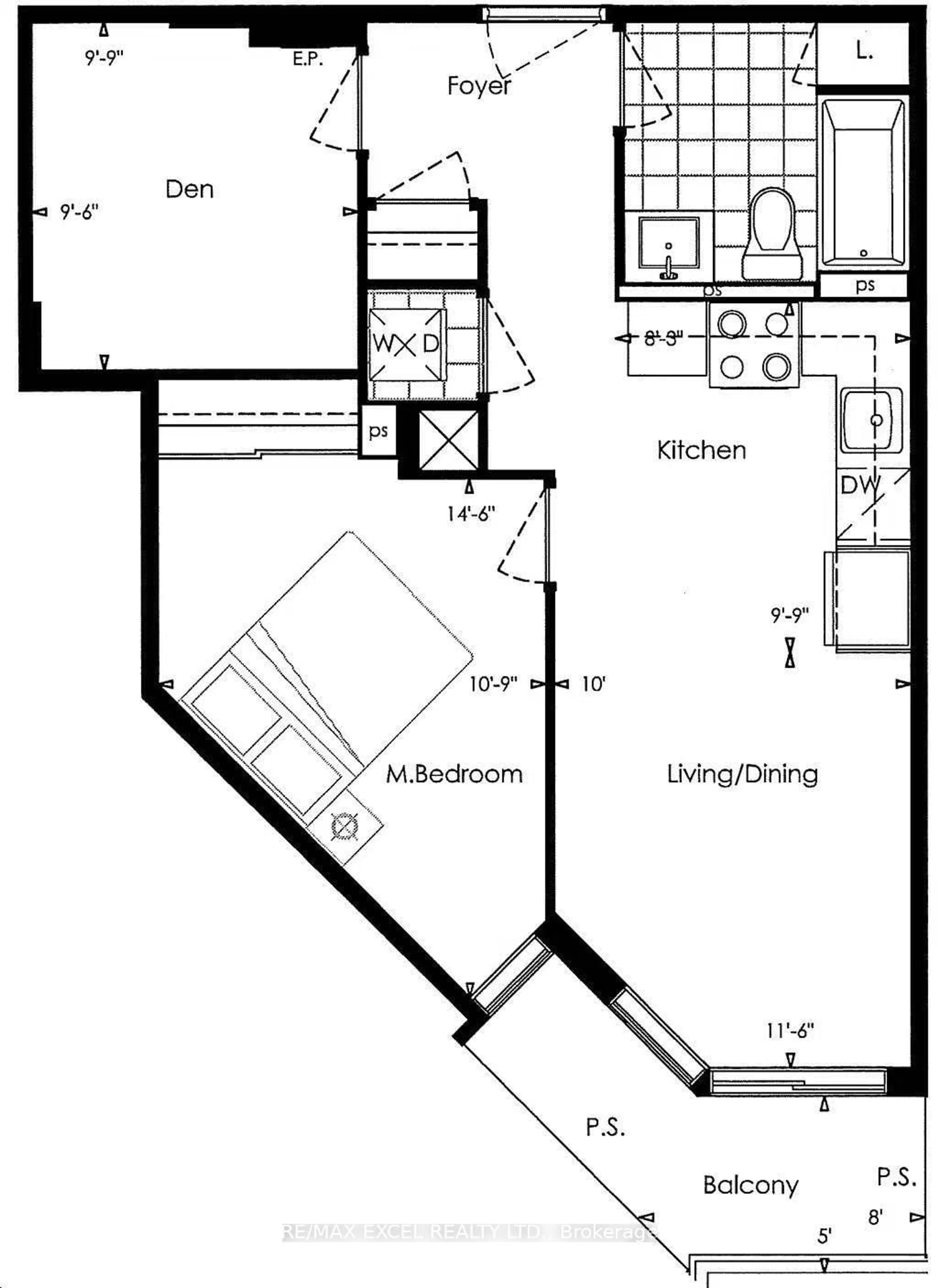 Floor plan for 85 Oneida Cres #912, Richmond Hill Ontario L4B 0H4